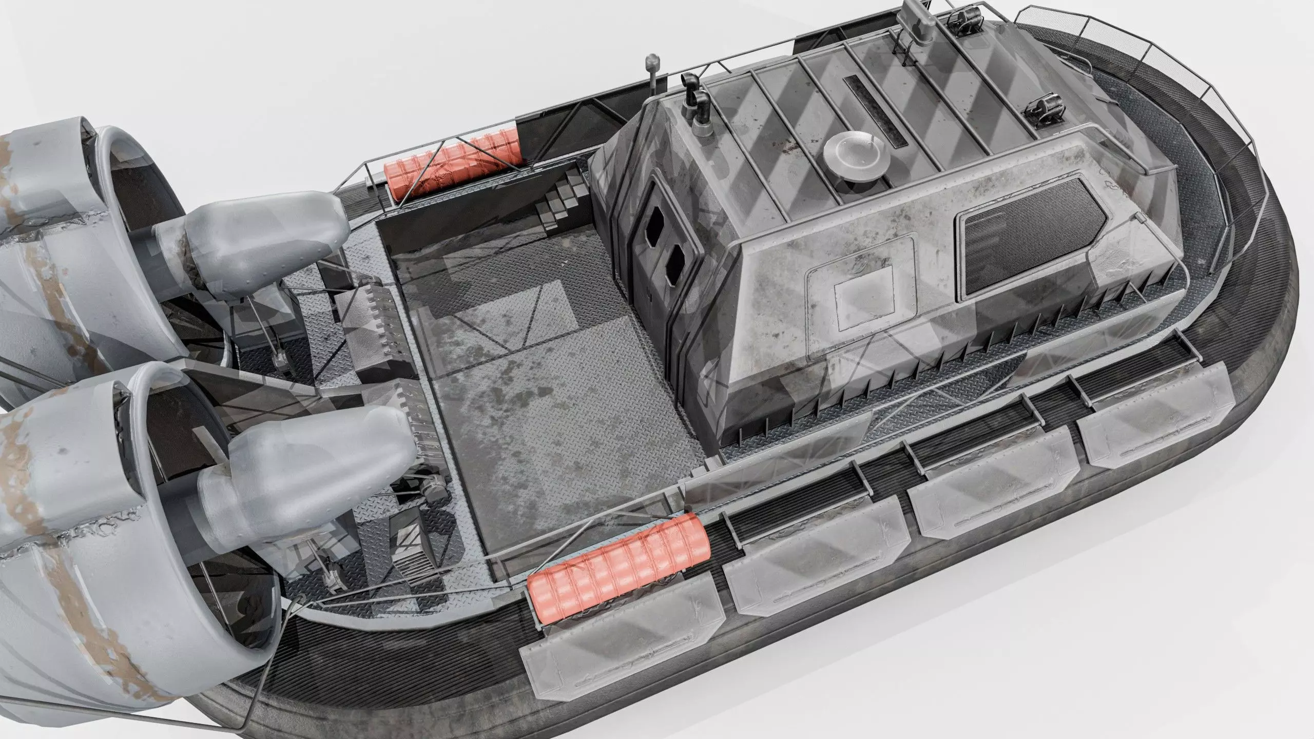 Militery Hovercraft  Low-poly 3D model_10