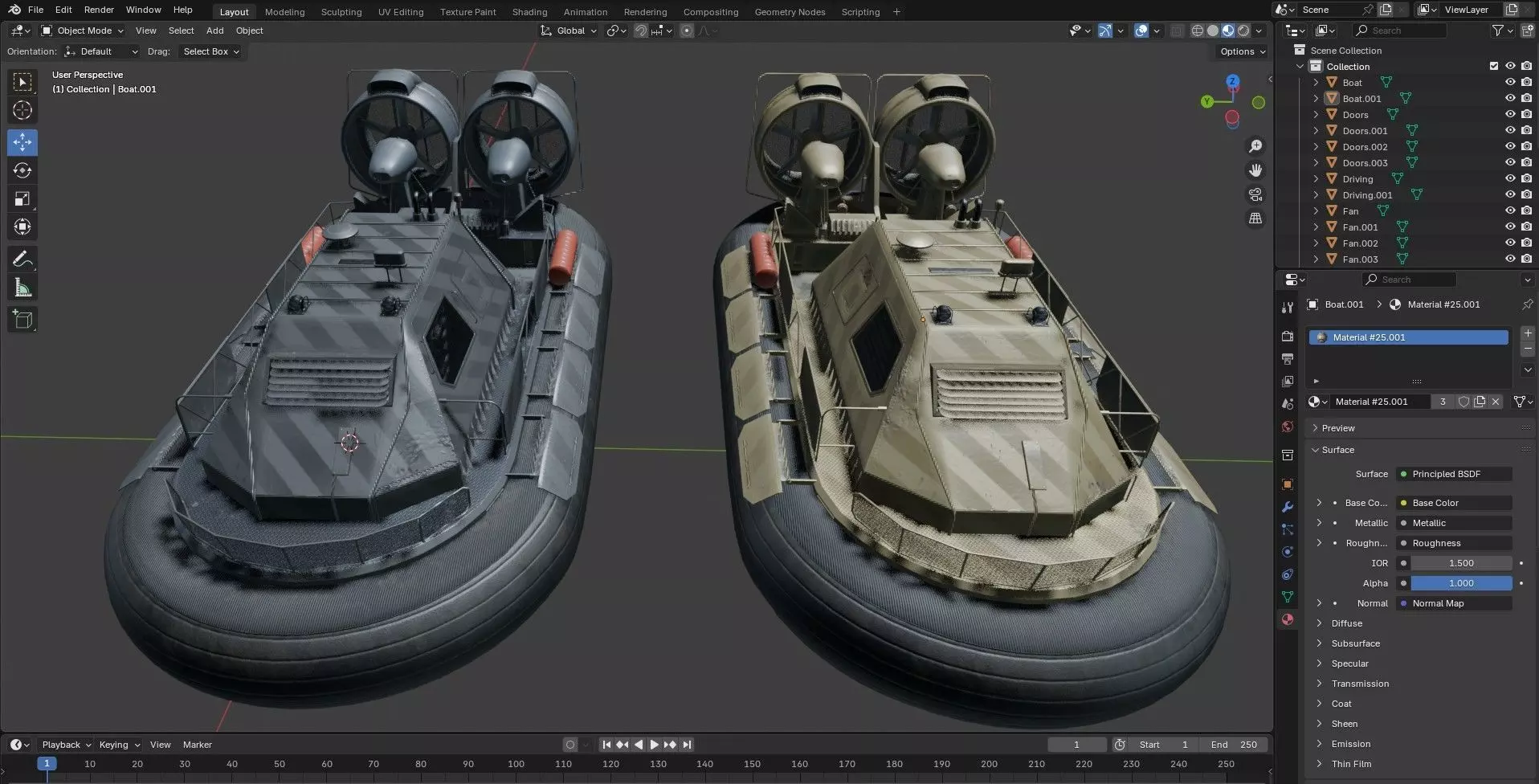 Militery Hovercraft  Low-poly 3D model_21
