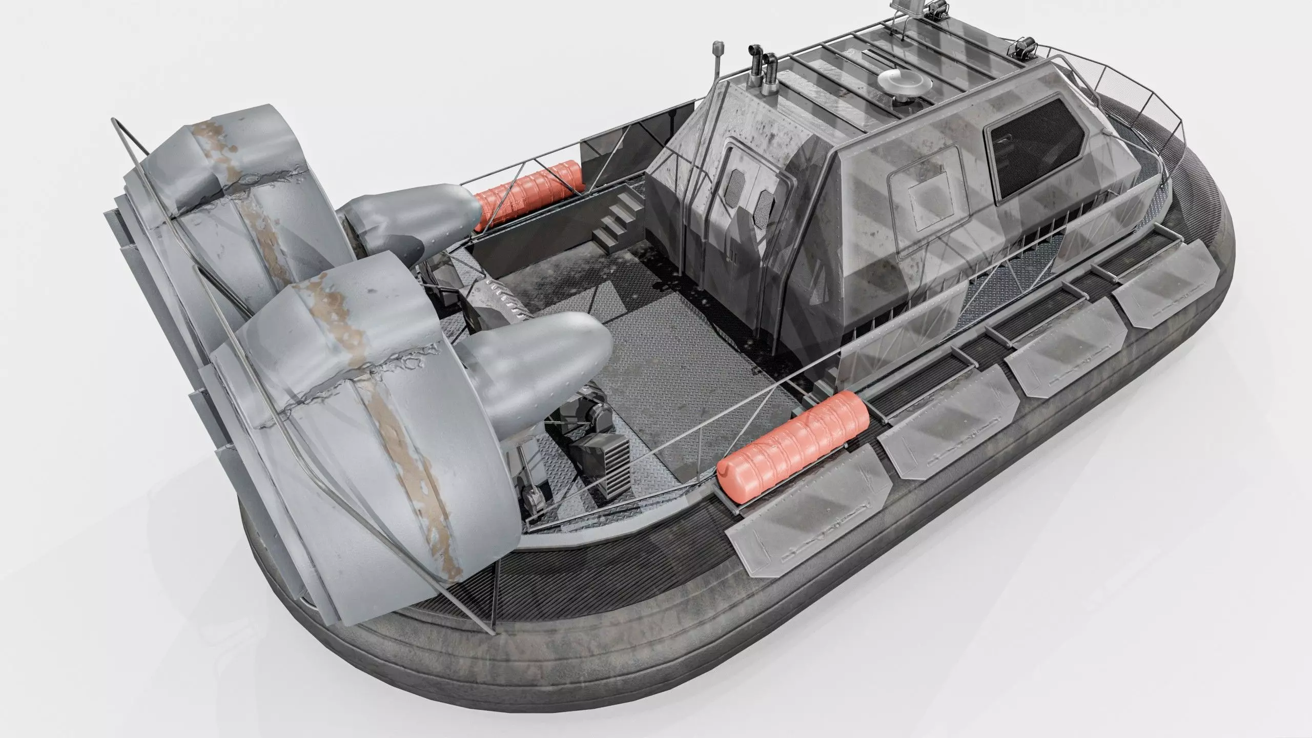 Militery Hovercraft  Low-poly 3D model_15