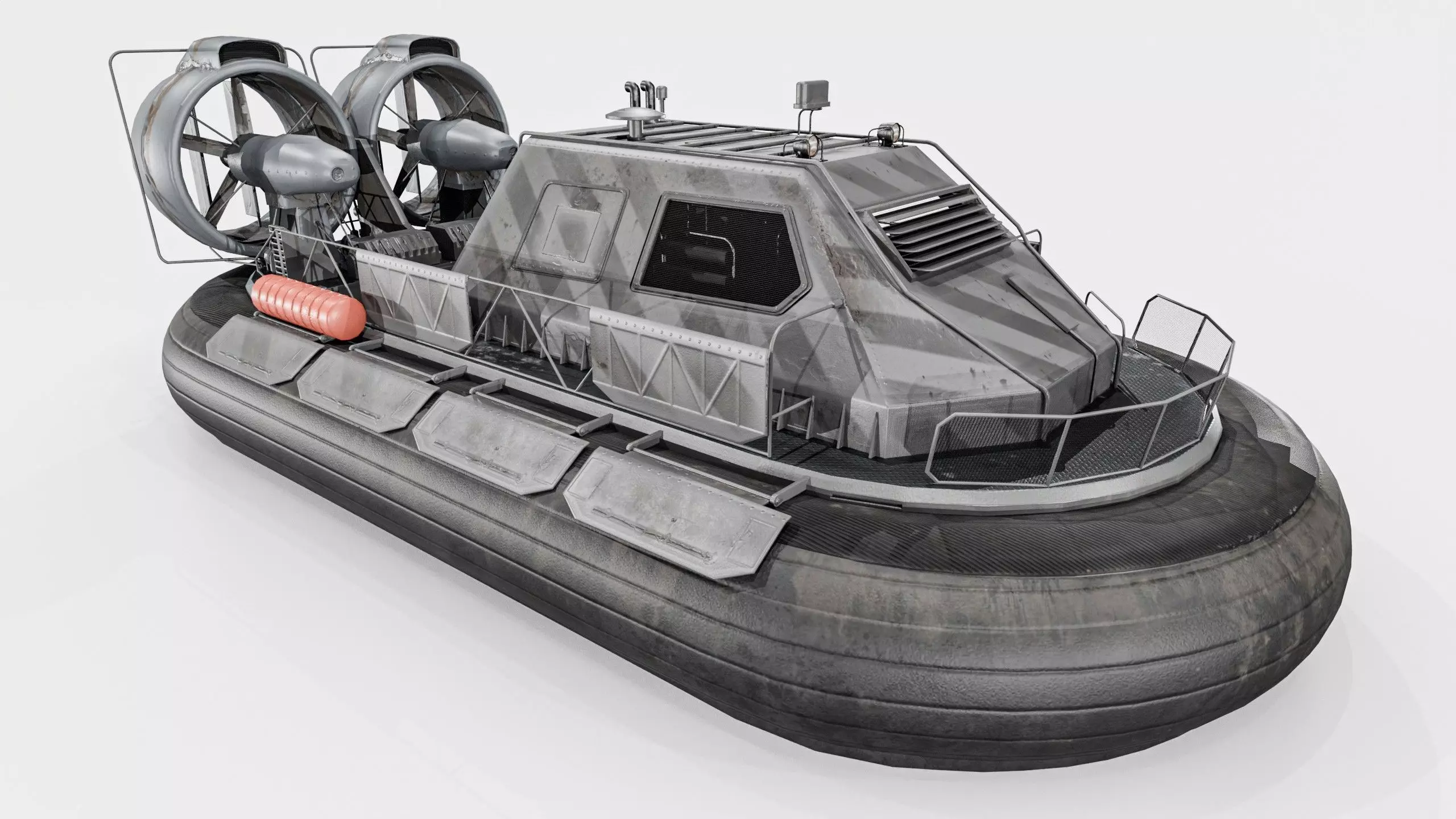Militery Hovercraft  Low-poly 3D model_16
