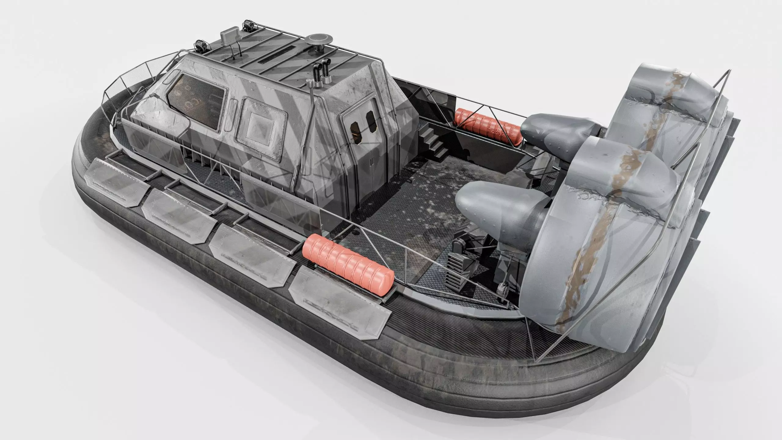 Militery Hovercraft  Low-poly 3D model_17