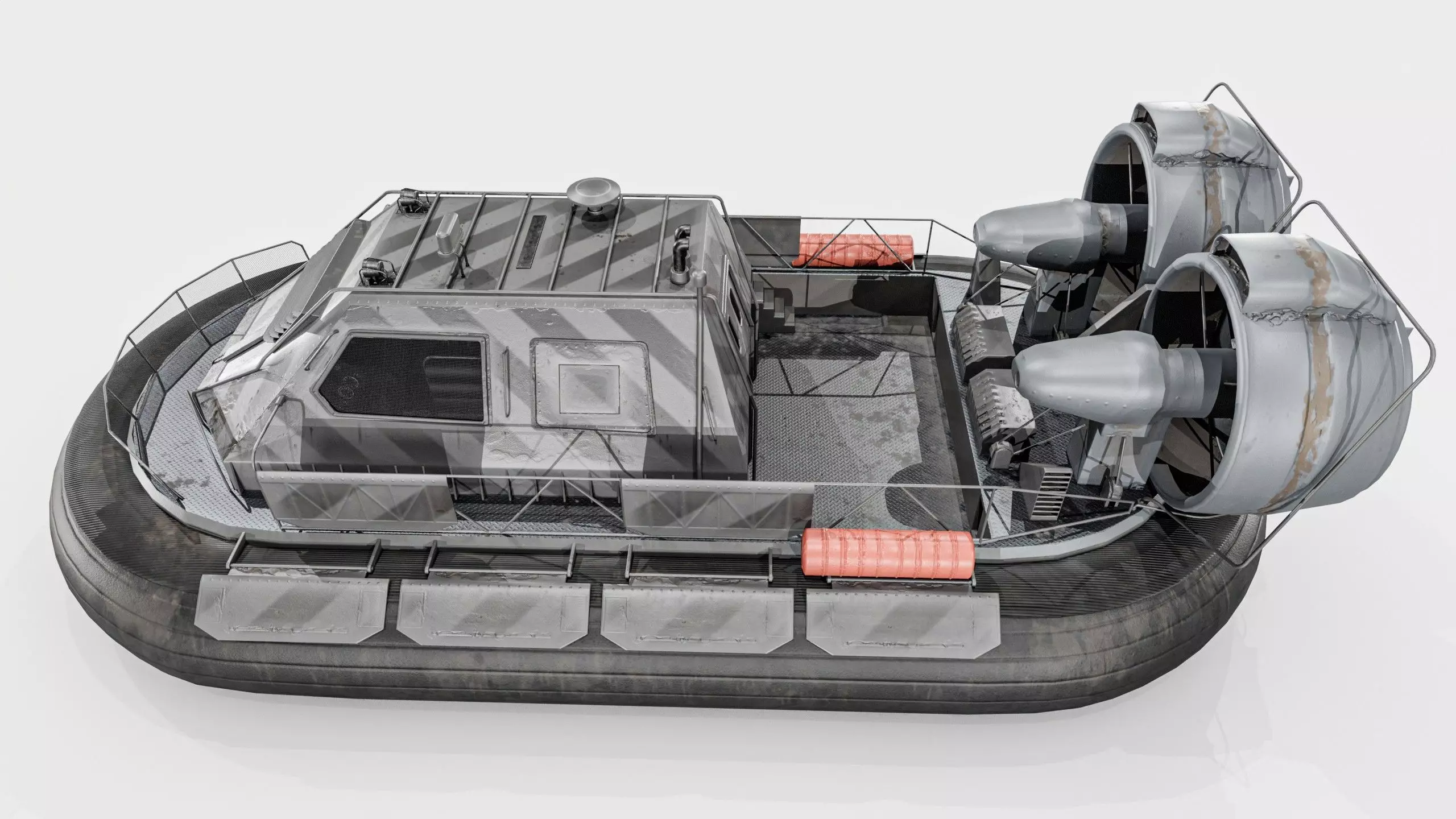 Militery Hovercraft  Low-poly 3D model_11