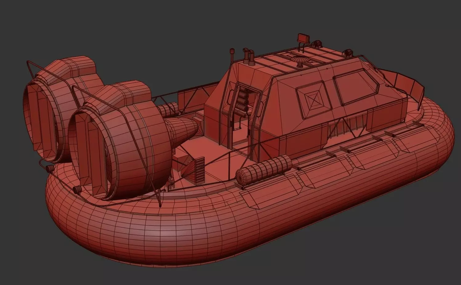 Militery Hovercraft  Low-poly 3D model_26
