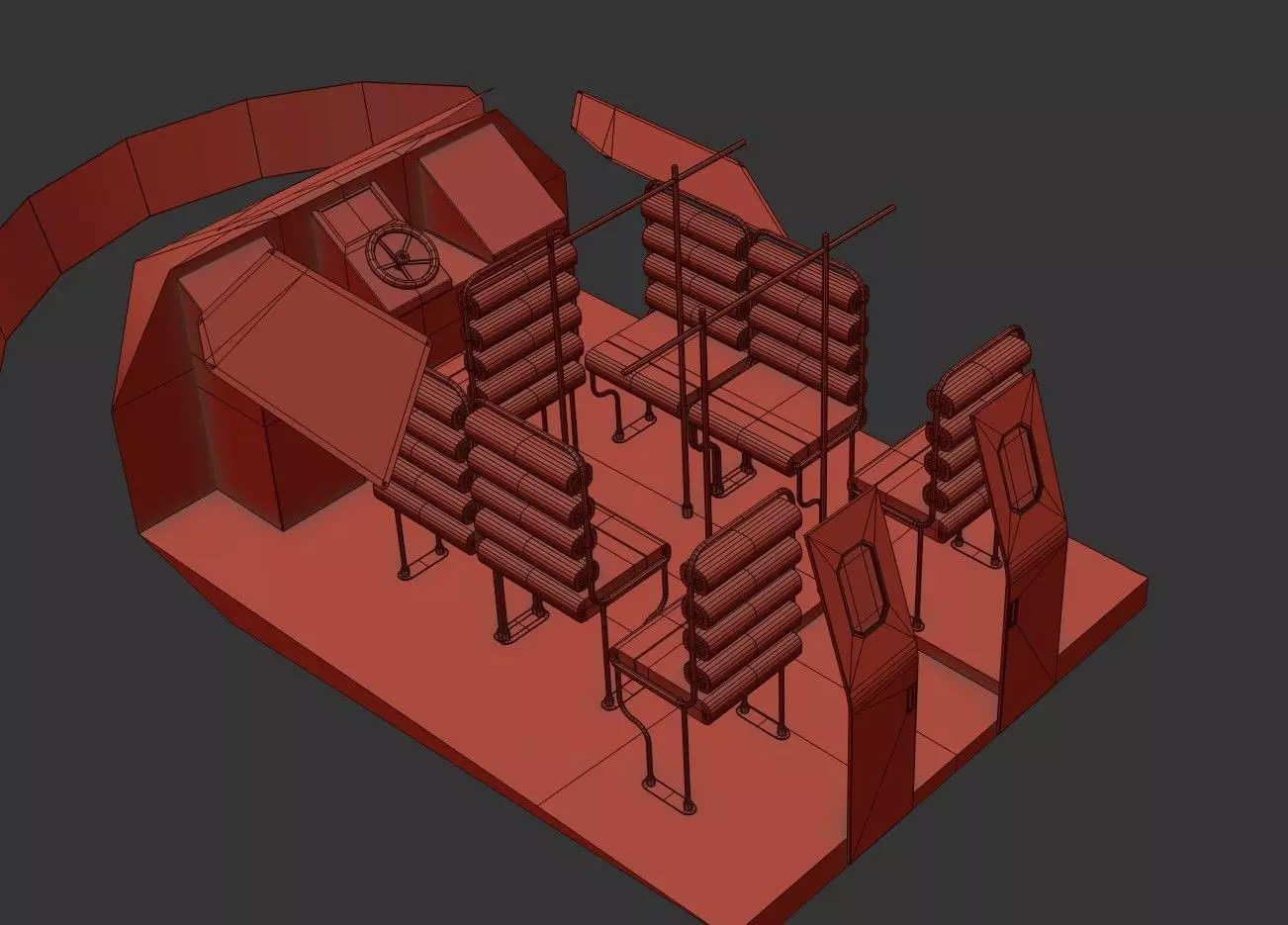 Militery Hovercraft  Low-poly 3D model_28