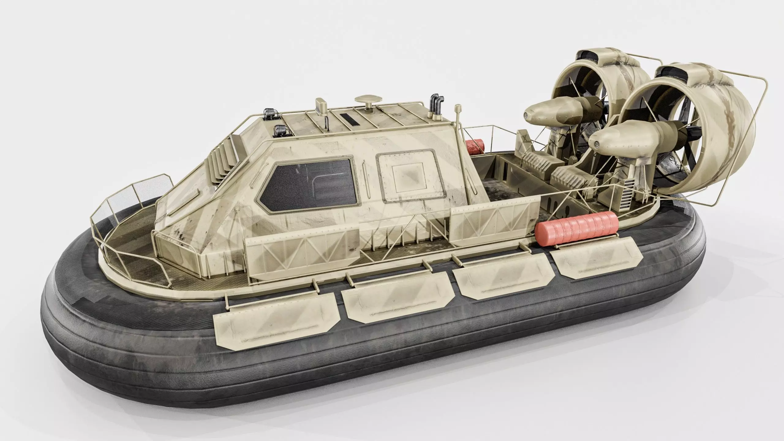 Militery Hovercraft  Low-poly 3D model_5