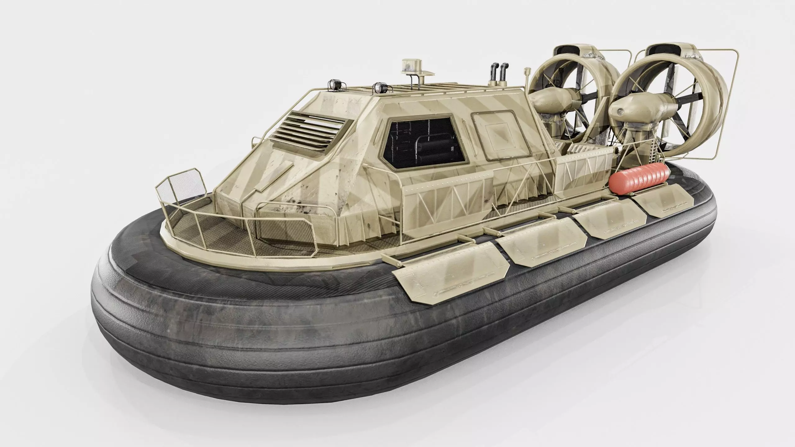 Militery Hovercraft  Low-poly 3D model_1