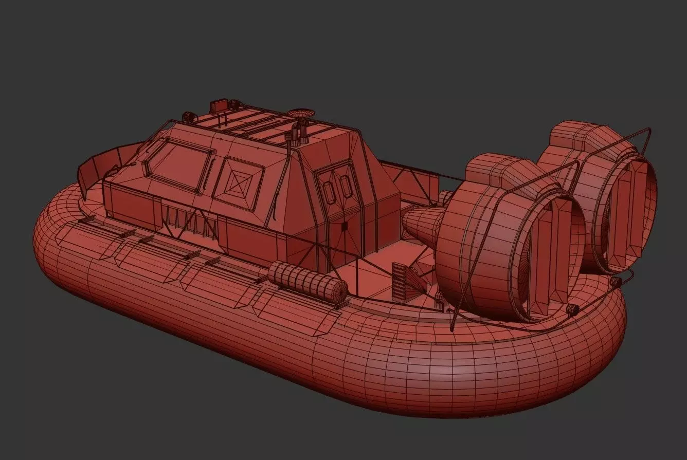 Militery Hovercraft  Low-poly 3D model_25