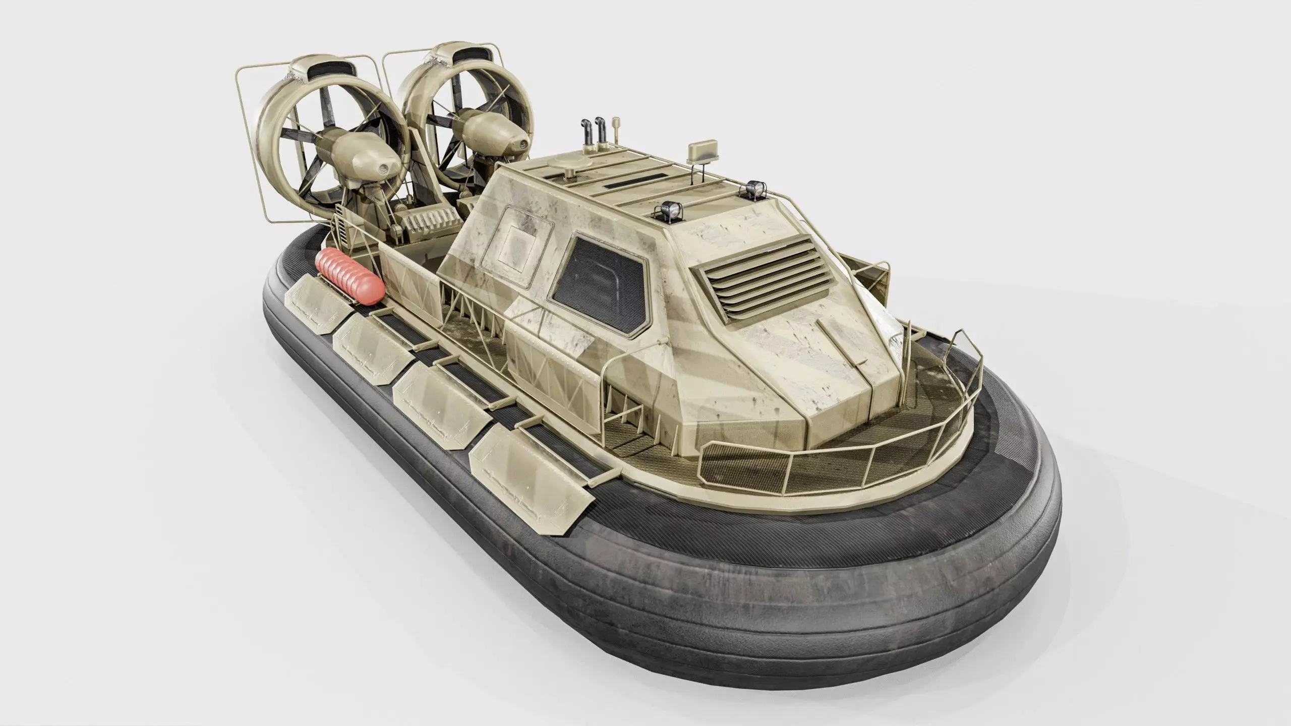 Militery Hovercraft  Low-poly 3D model_7