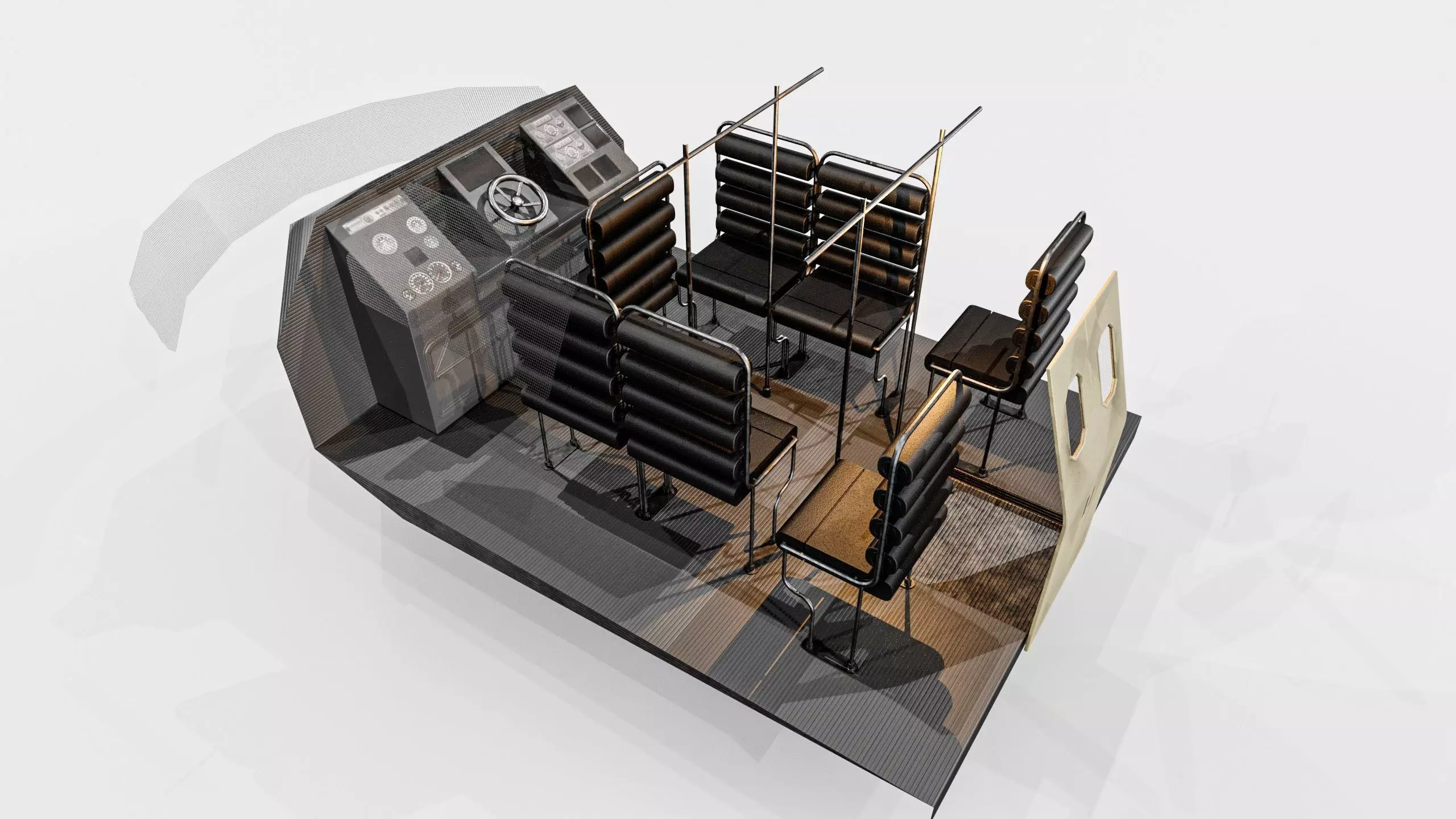 Militery Hovercraft  Low-poly 3D model_18