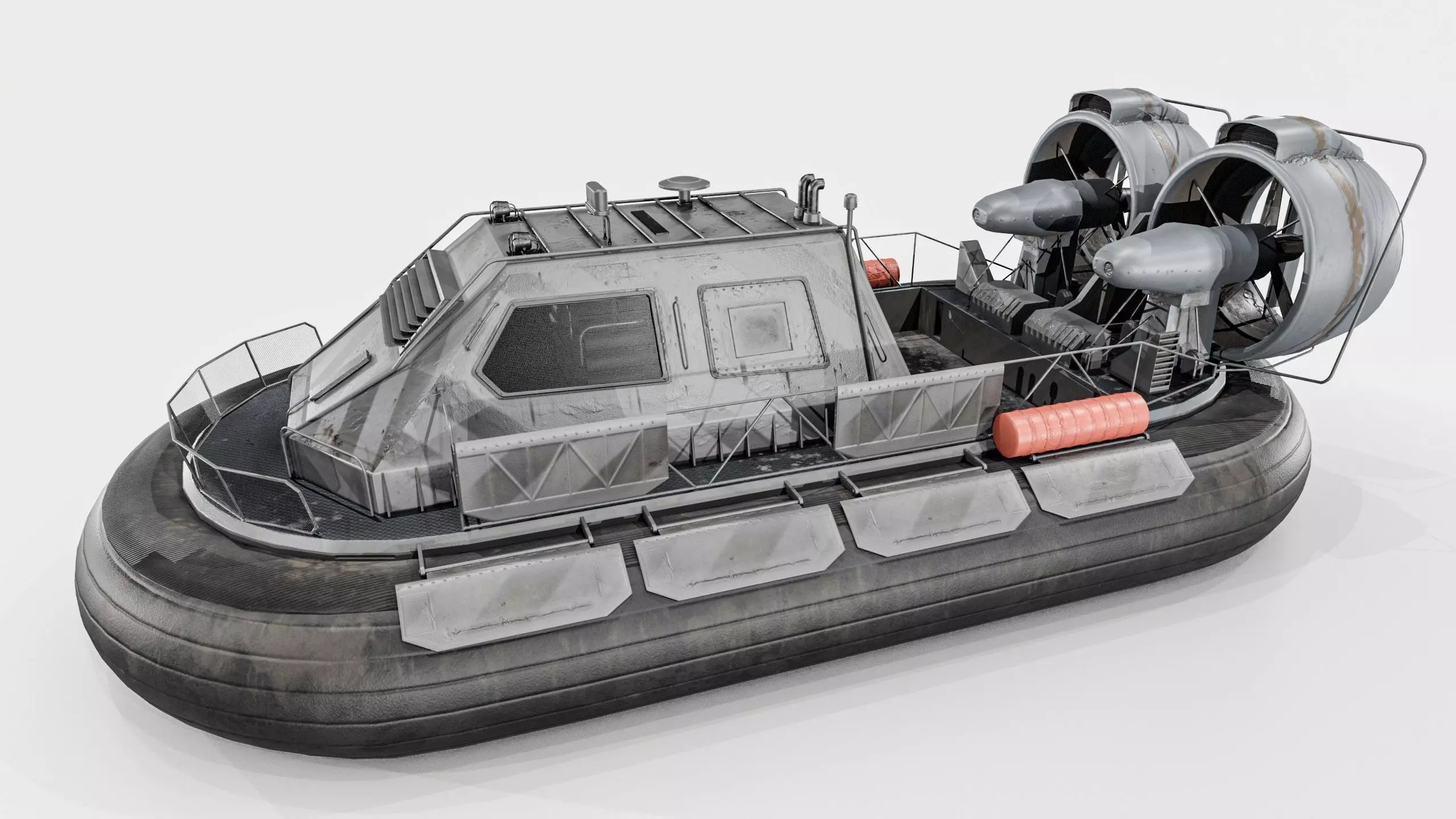 Militery Hovercraft  Low-poly 3D model_6