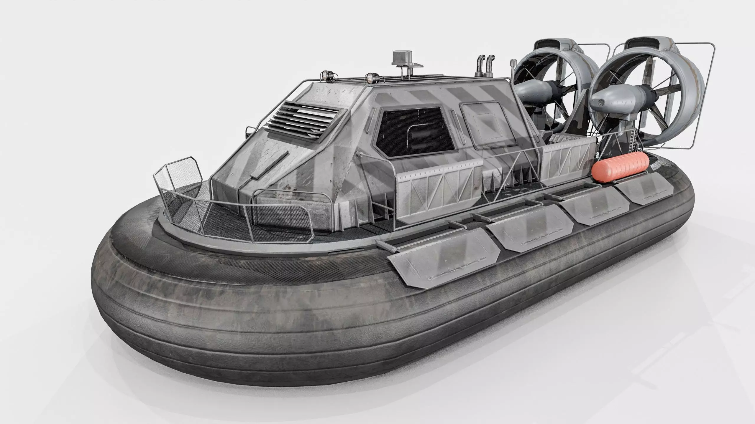 Militery Hovercraft  Low-poly 3D model_4