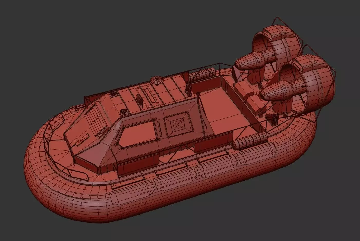 Militery Hovercraft  Low-poly 3D model_29