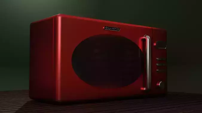Retro Microwave Oven 3D Model High Poly Realistic Appliance 3D model