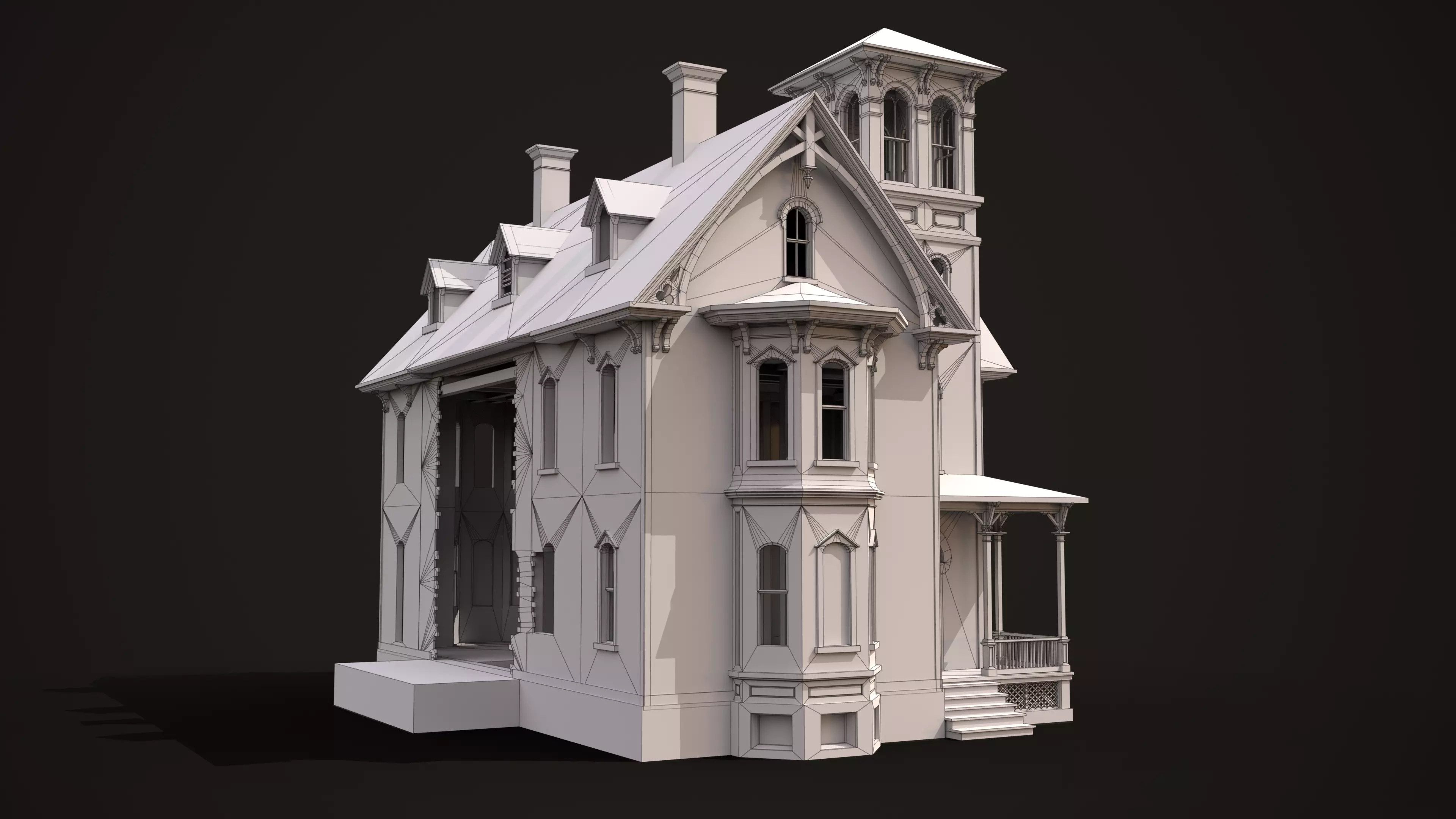 Old Haunted House Low-poly 3D model_20