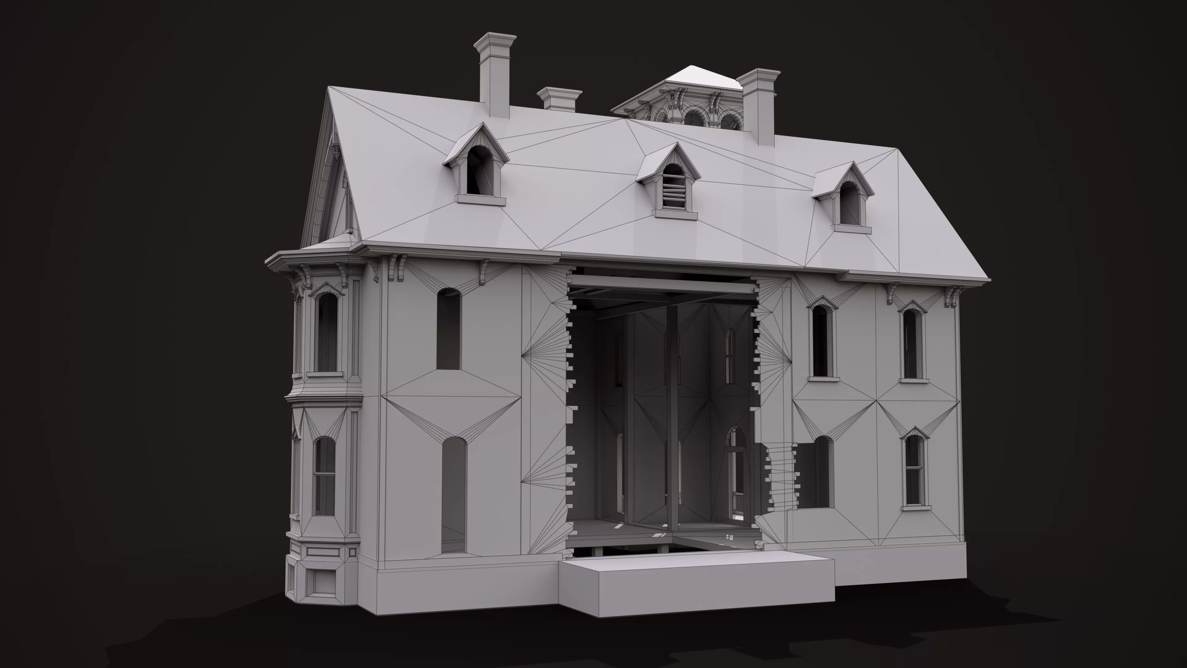 Old Haunted House Low-poly 3D model_19