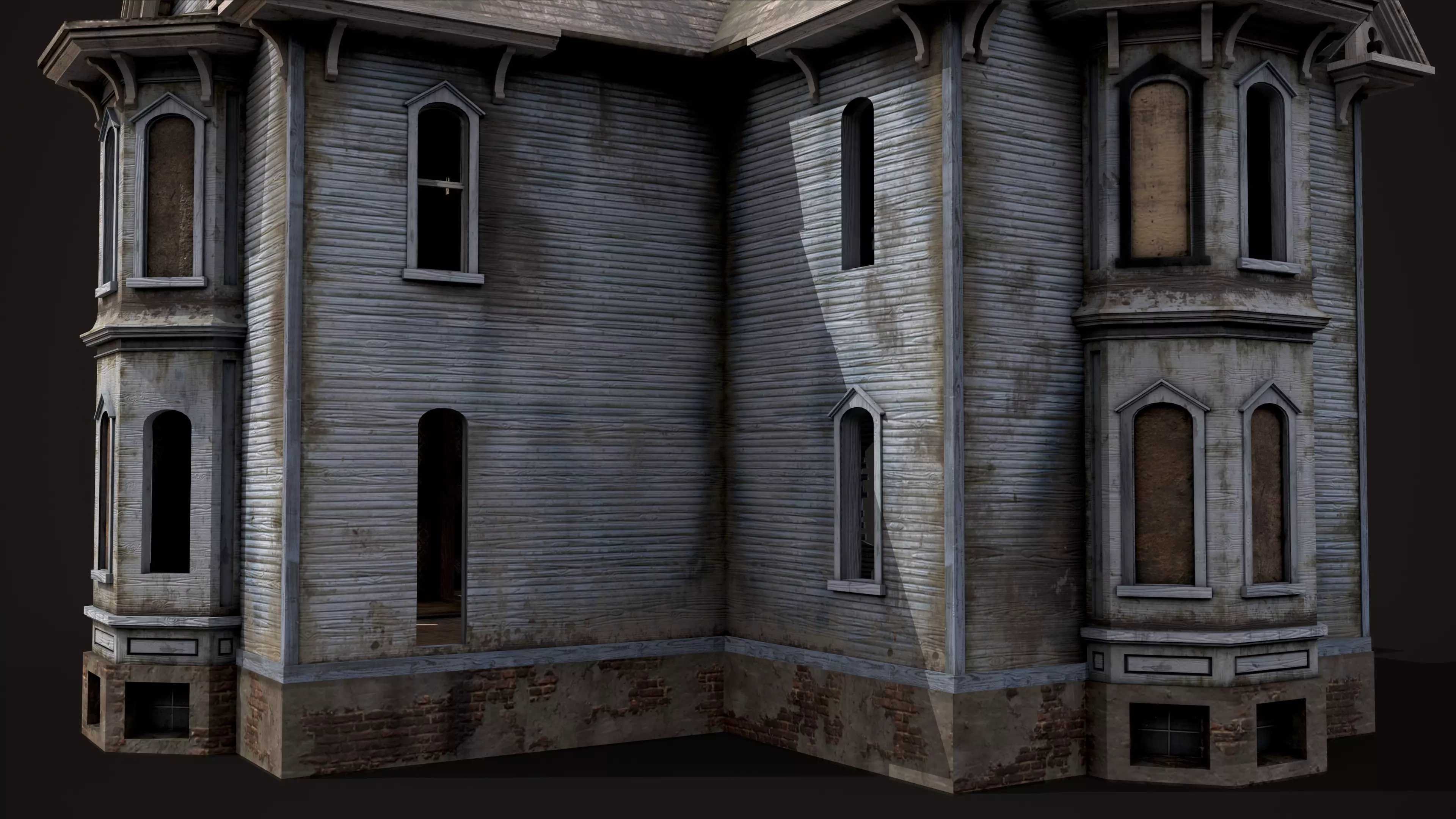 Old Haunted House Low-poly 3D model_13