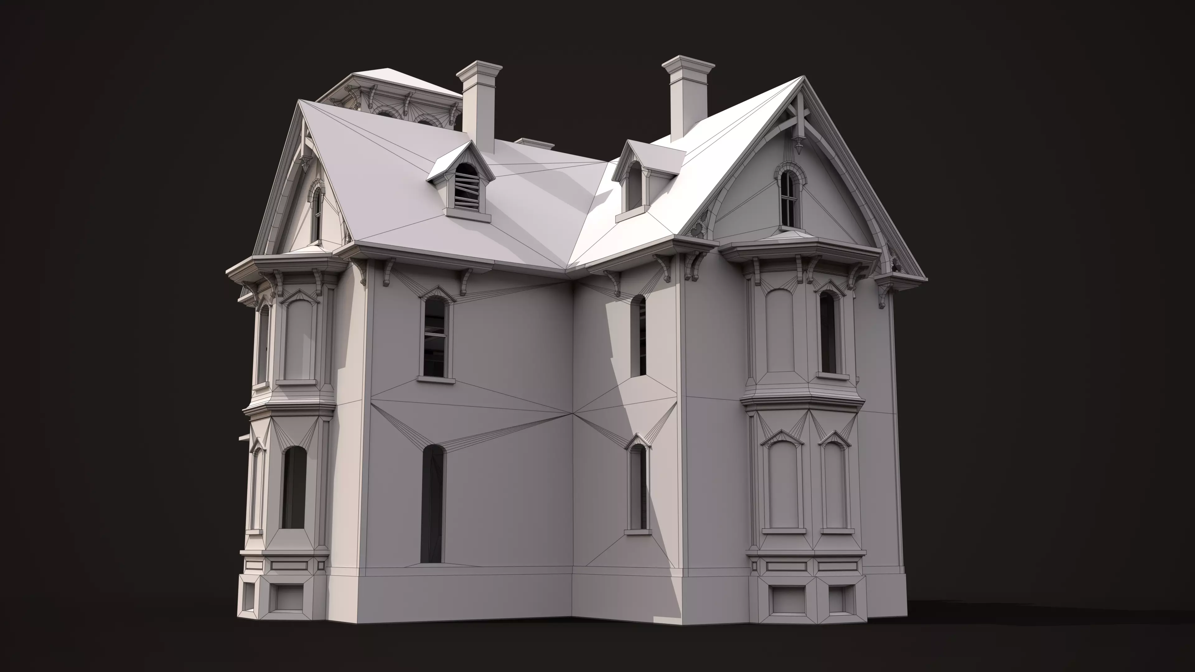 Old Haunted House Low-poly 3D model_18