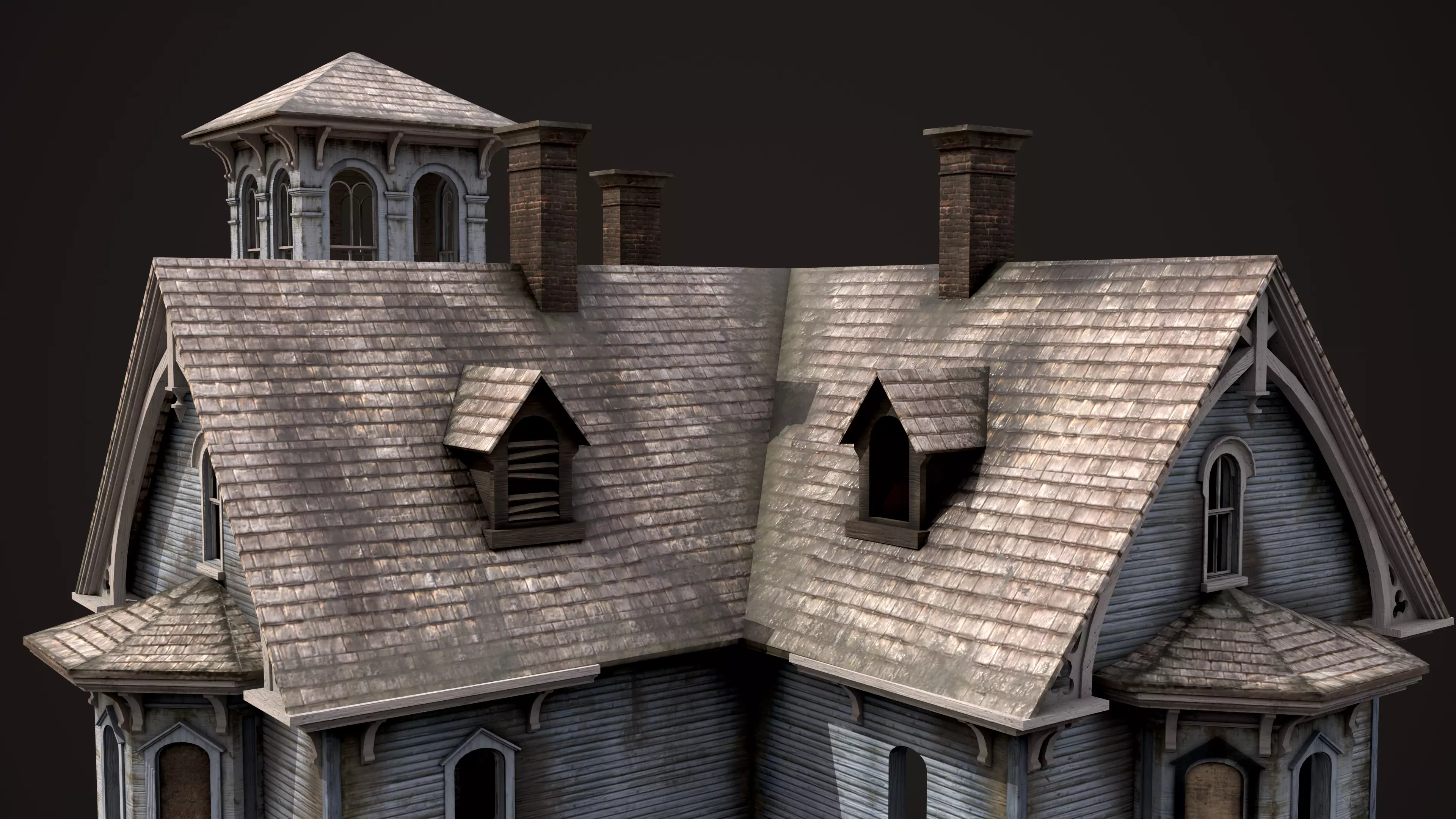 Old Haunted House Low-poly 3D model_12