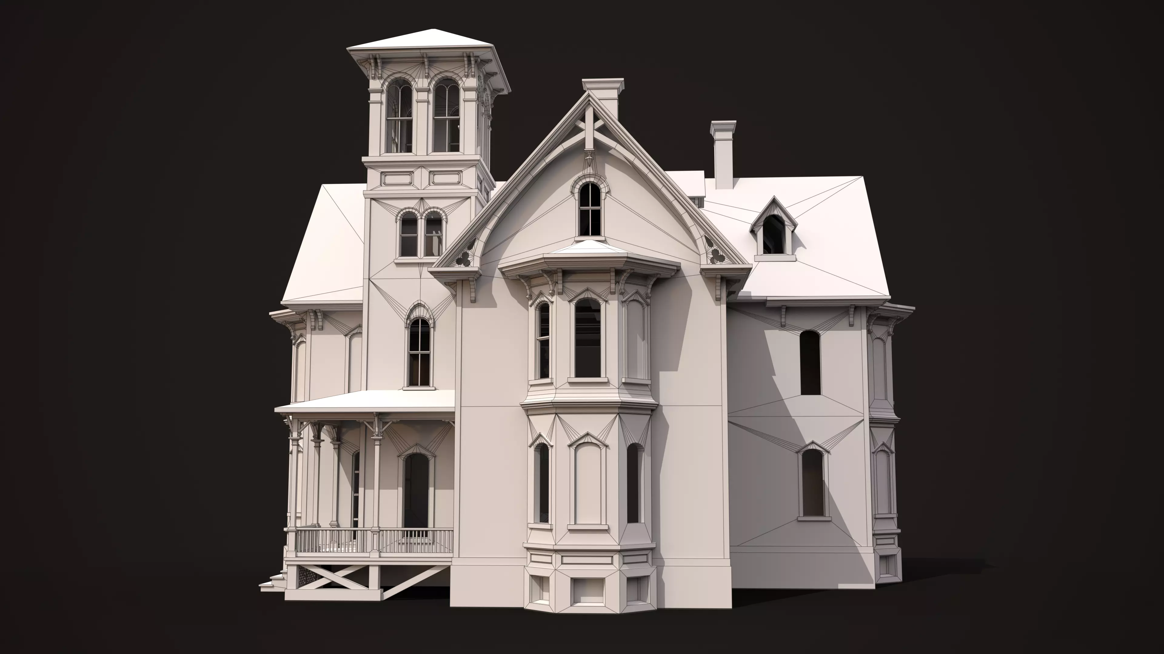 Old Haunted House Low-poly 3D model_17