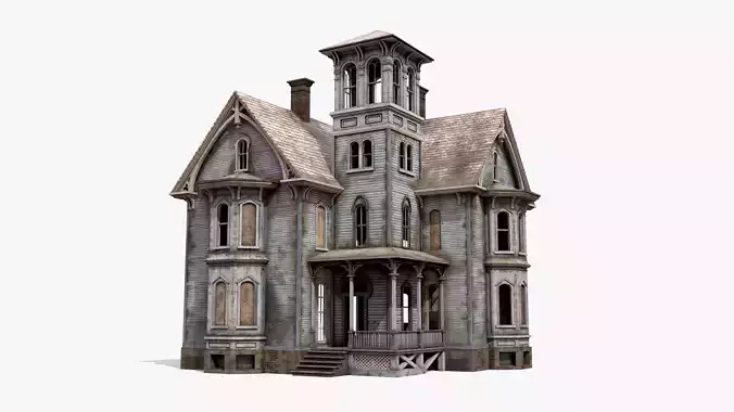 Old Haunted House Low-poly 3D model
