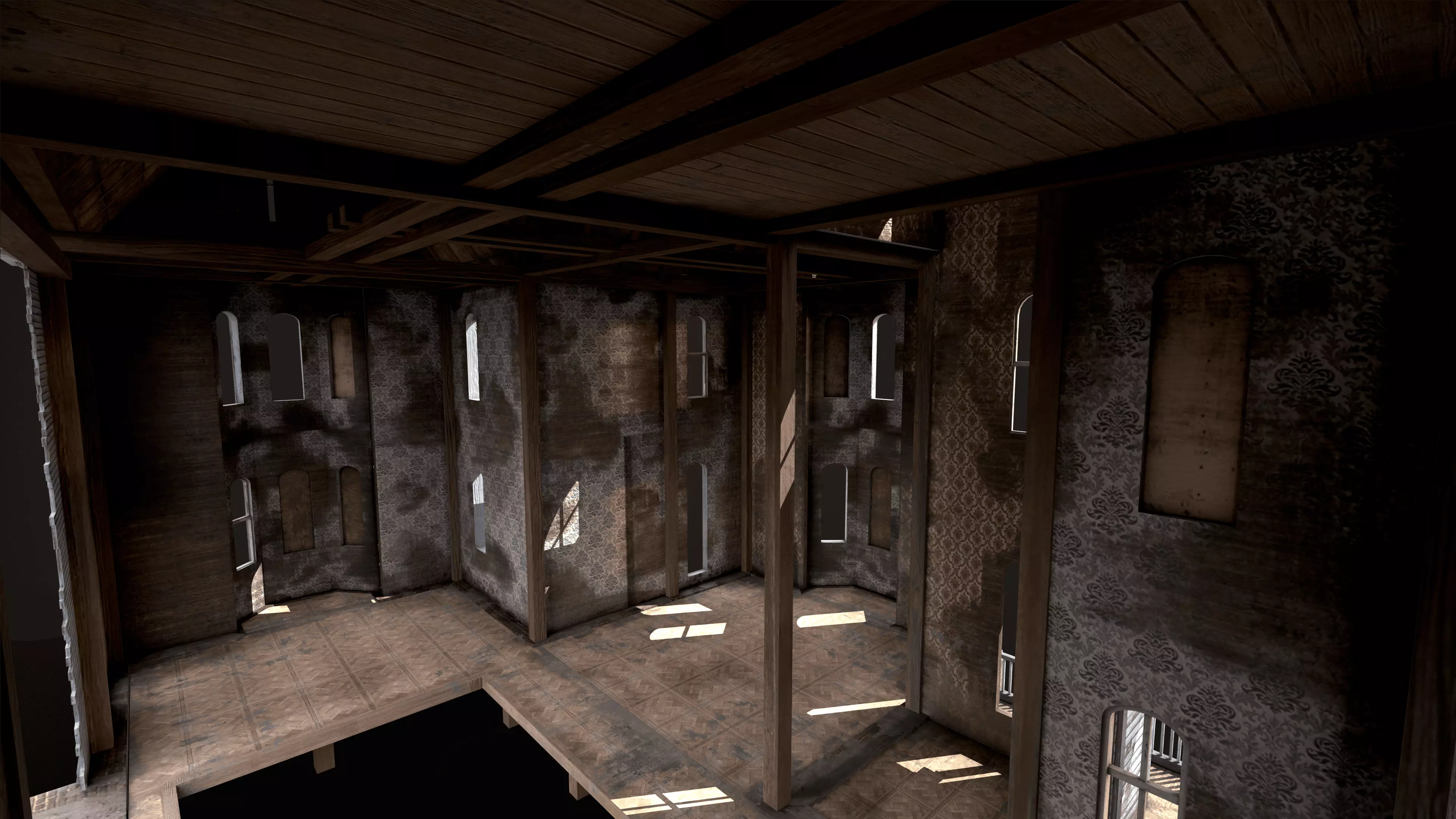 Old Haunted House Low-poly 3D model_15