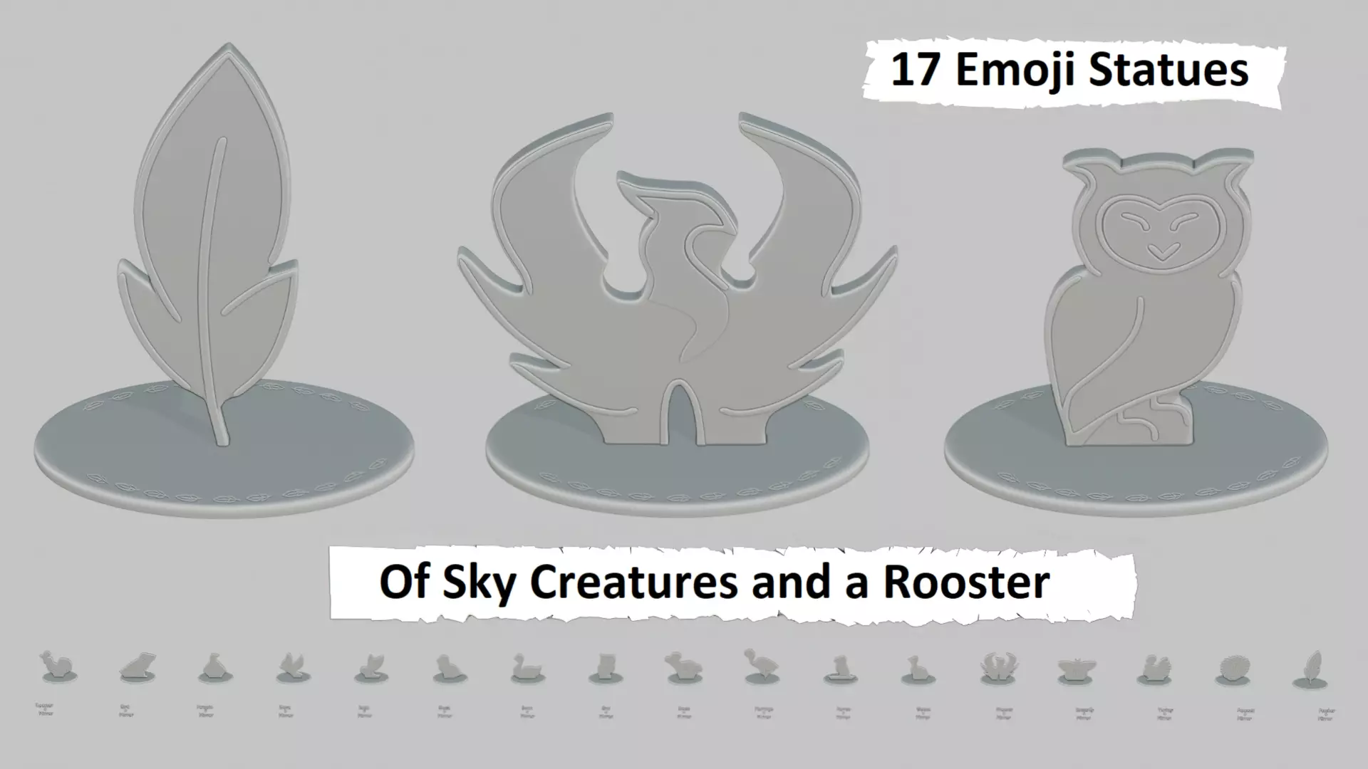 Emoji Statues Creature Flying Full Collection 3D print model