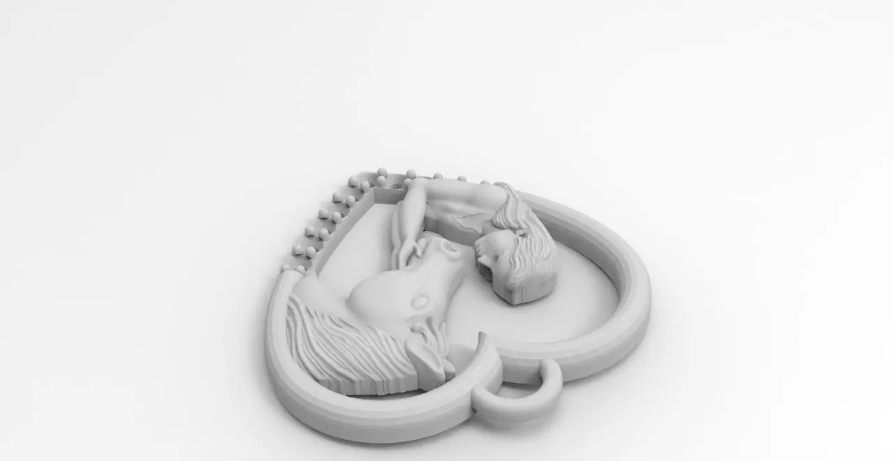 dije corazon caballo  3D print model_2