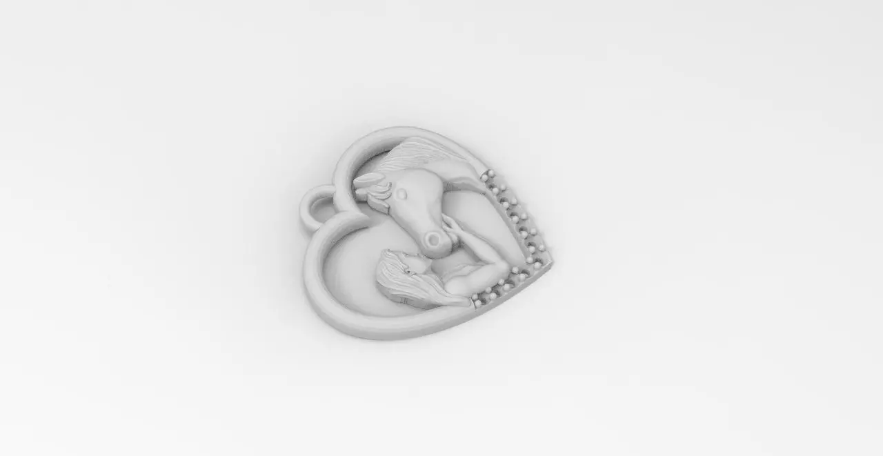 dije corazon caballo  3D print model_6