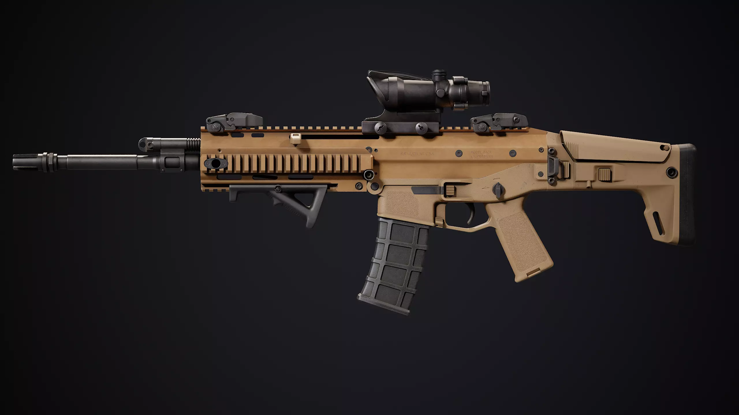 Bushmaster ACR Low-poly 3D model_8