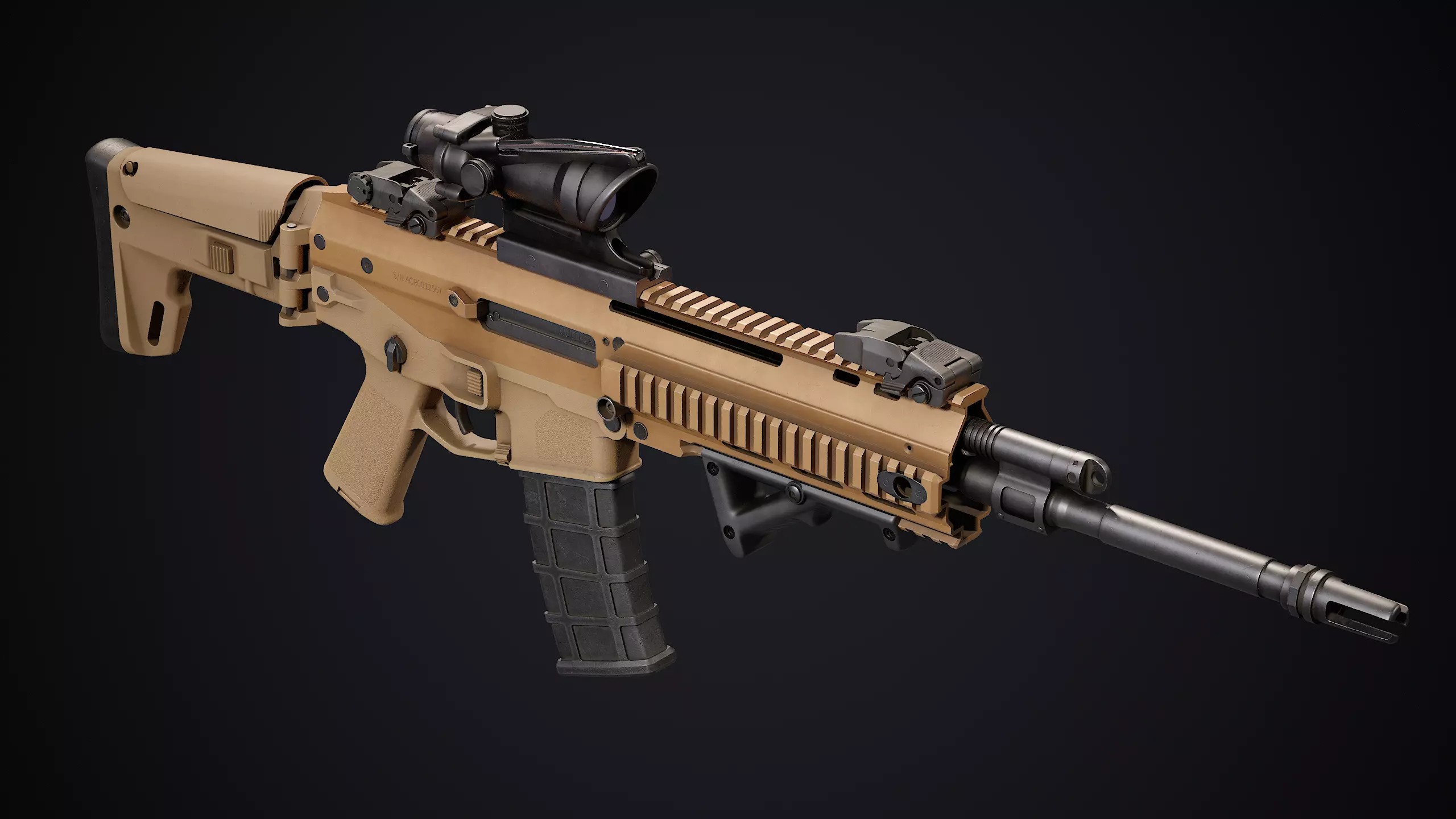 Bushmaster ACR Low-poly 3D model_5