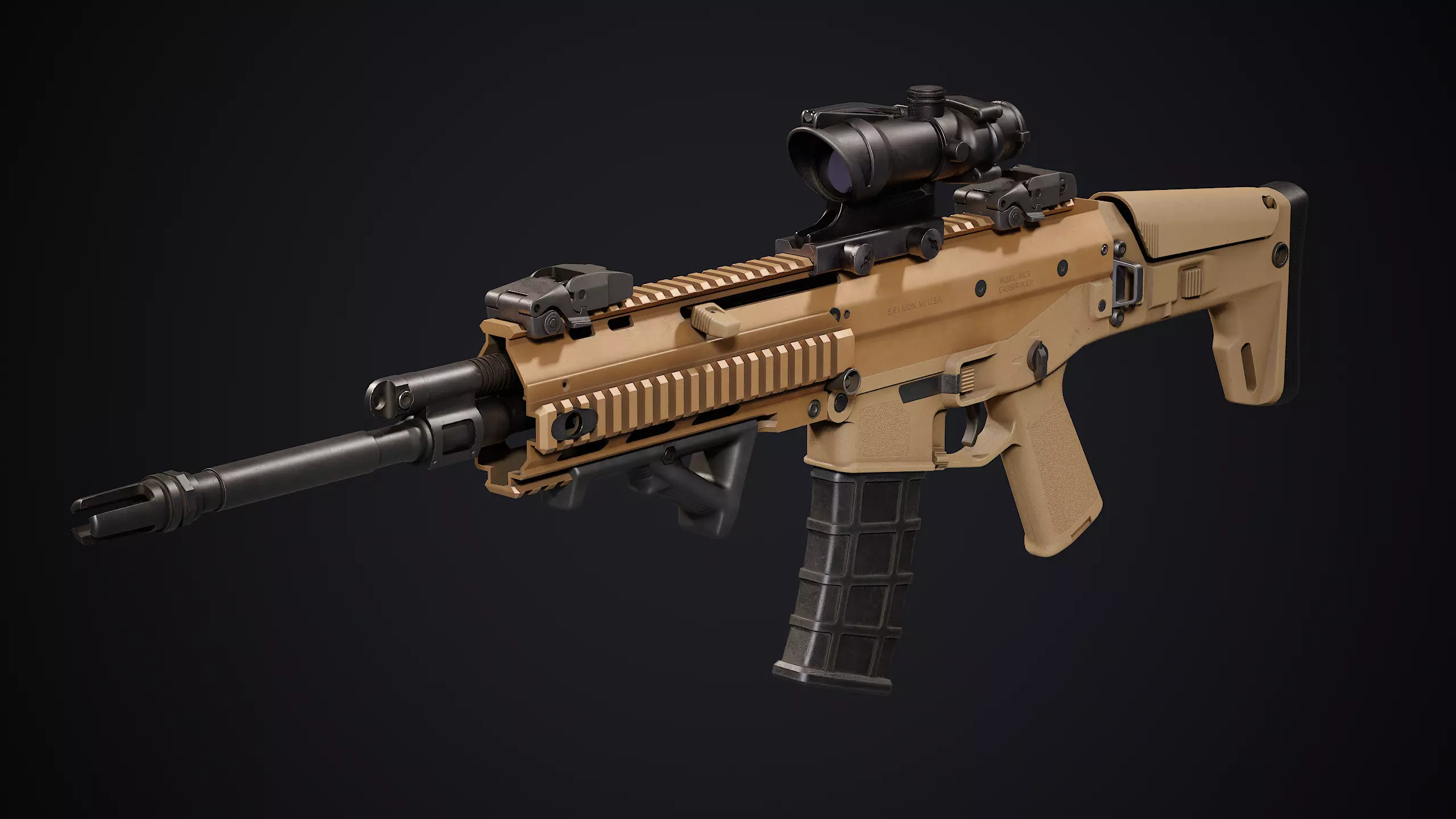 Bushmaster ACR Low-poly 3D model_7