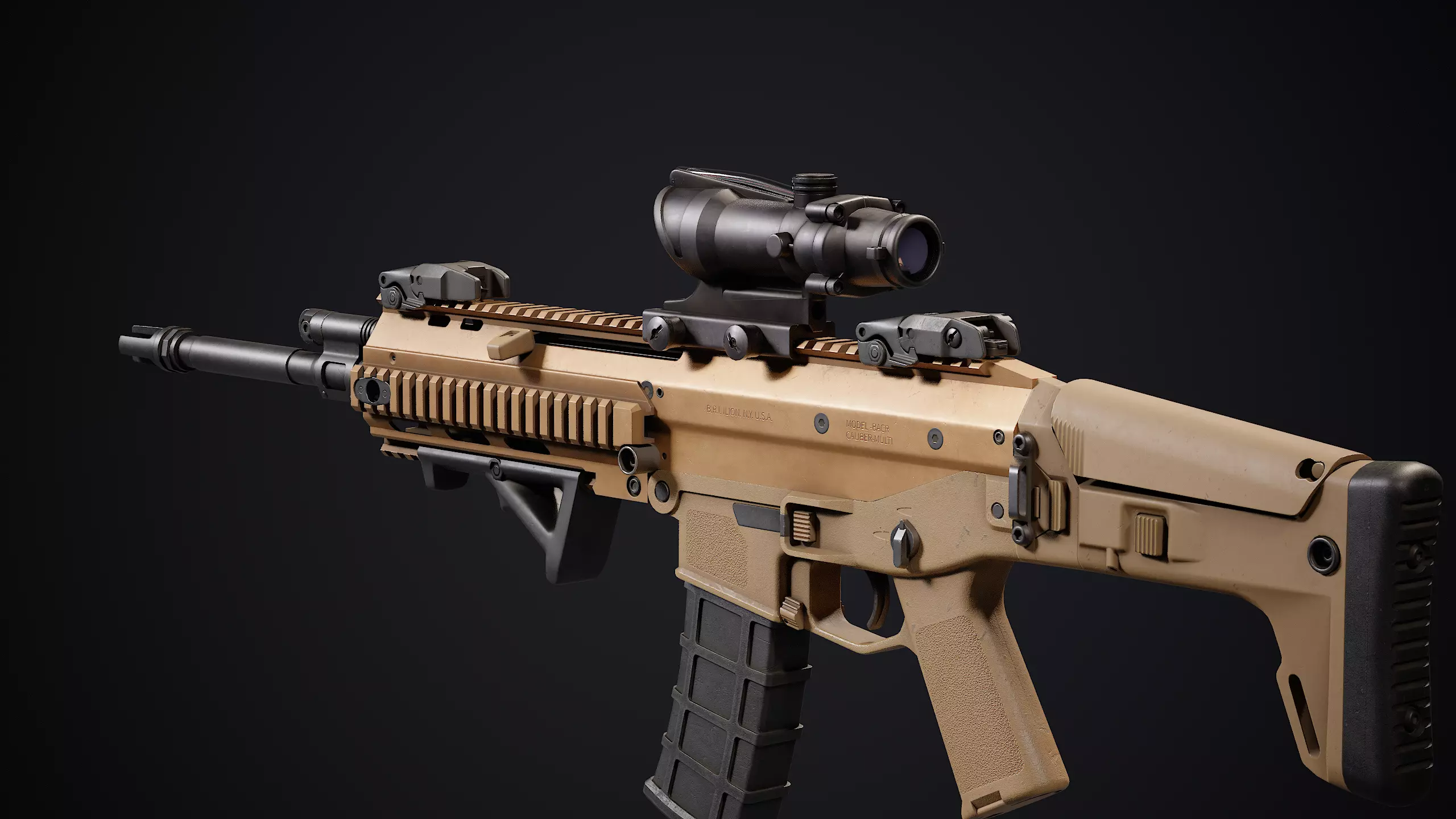 Bushmaster ACR Low-poly 3D model_9