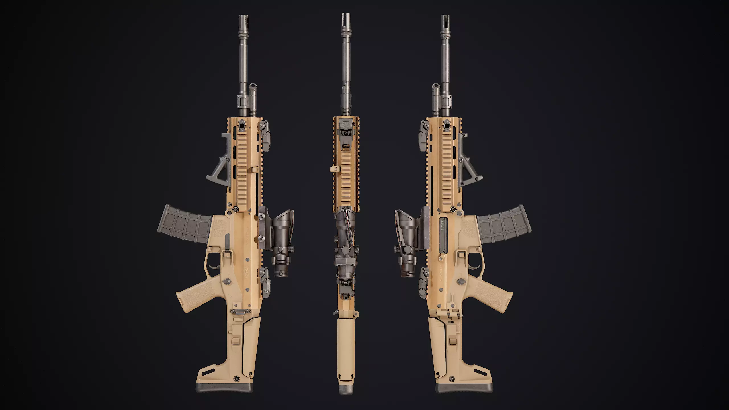 Bushmaster ACR Low-poly 3D model_3