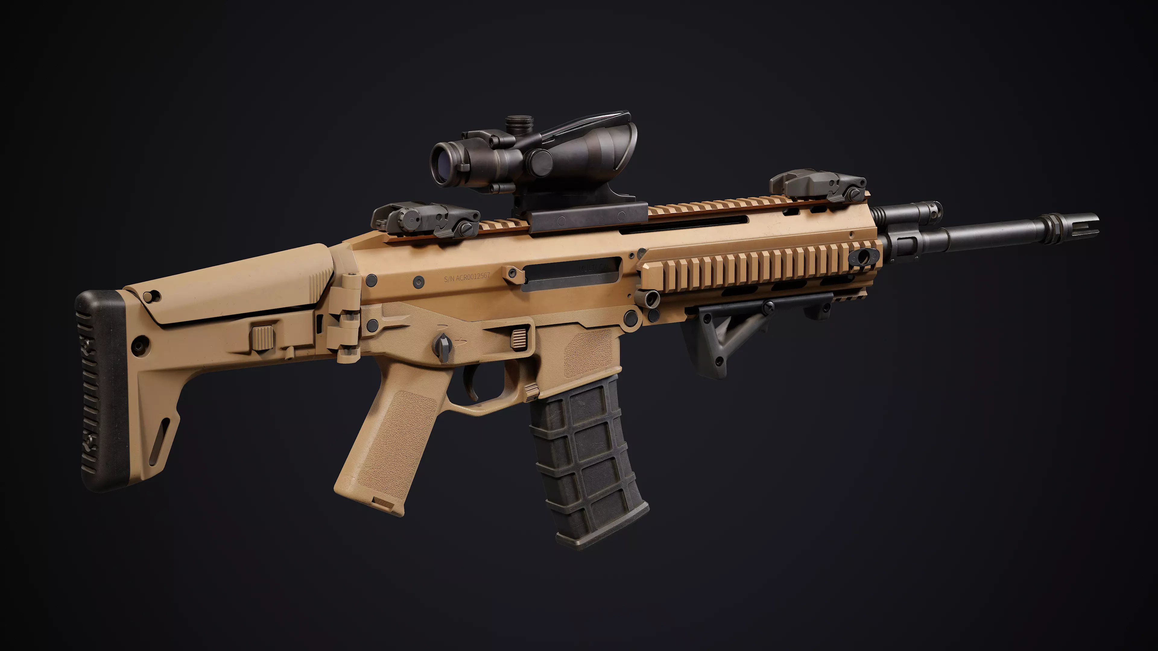 Bushmaster ACR Low-poly 3D model_4
