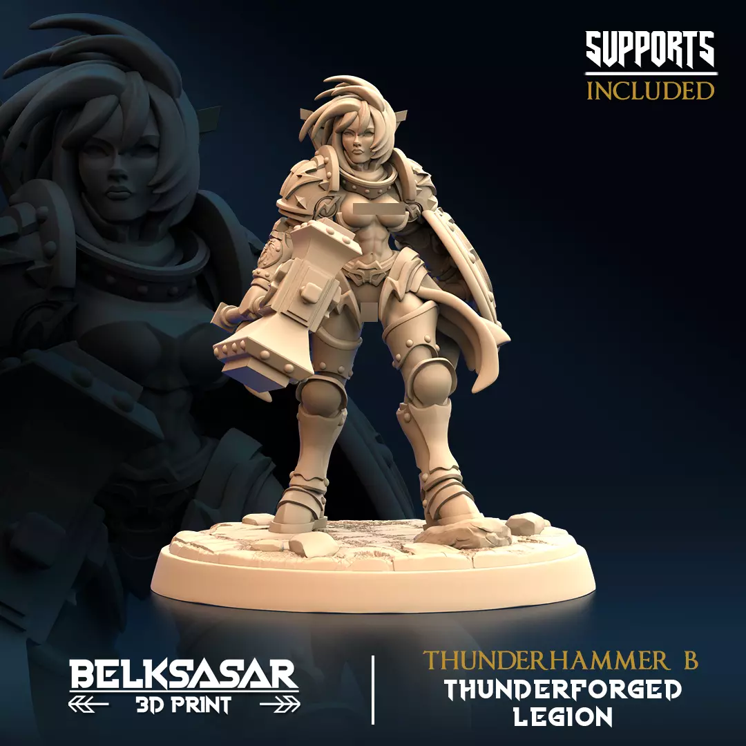 Thunderhammer Nude Set x6 3D print model_2