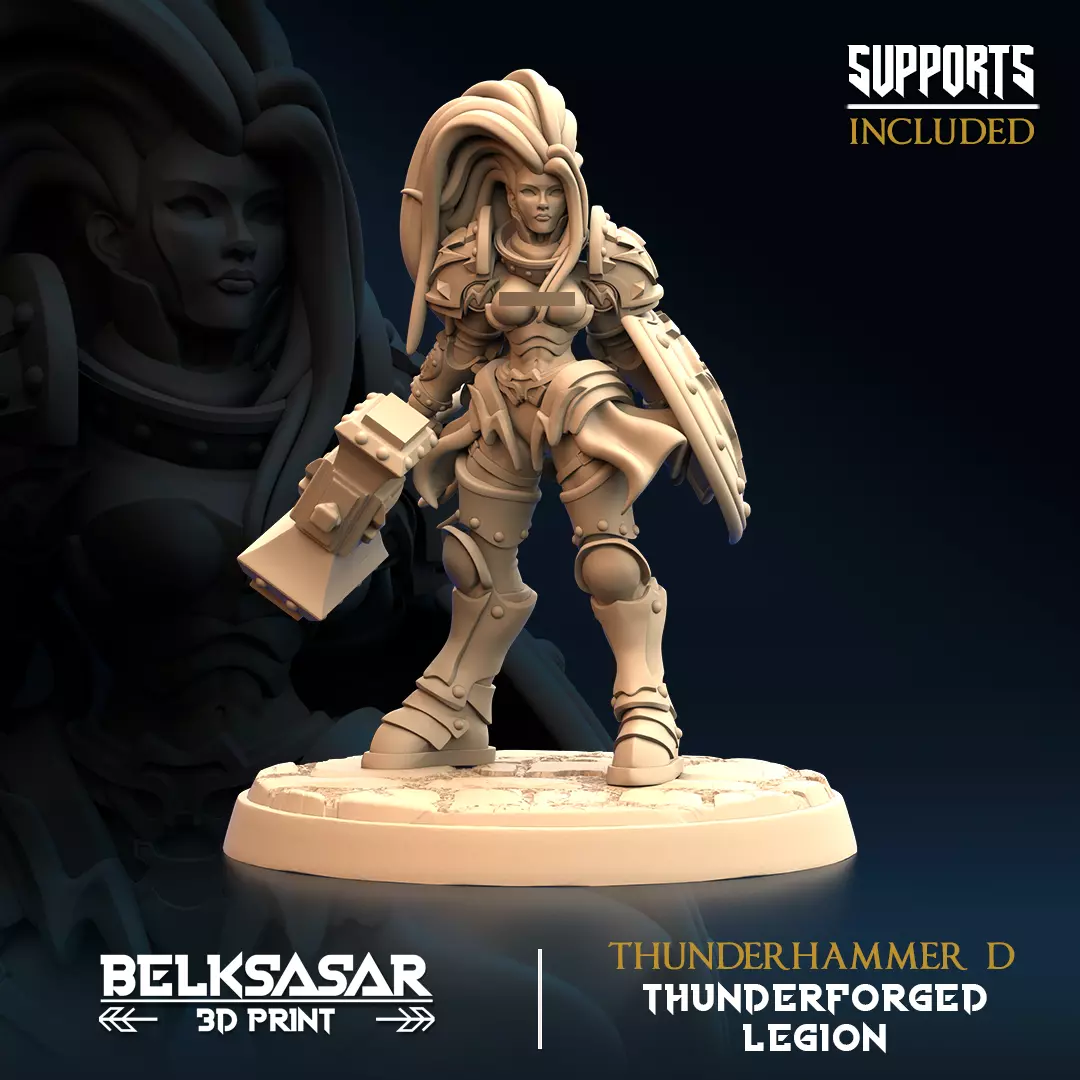 Thunderhammer Nude Set x6 3D print model_4