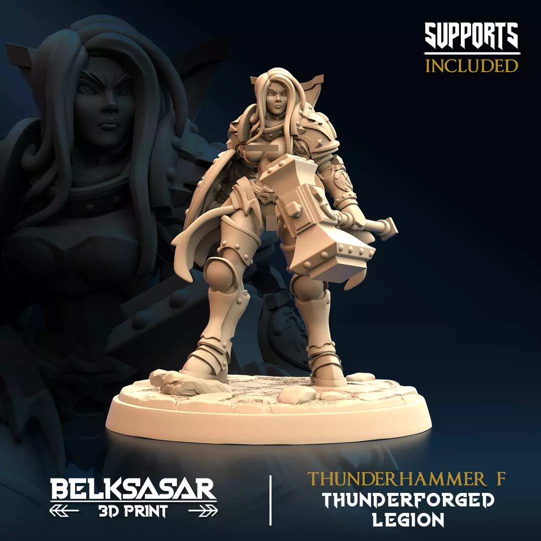 Thunderhammer Nude Set x6 3D print model_6