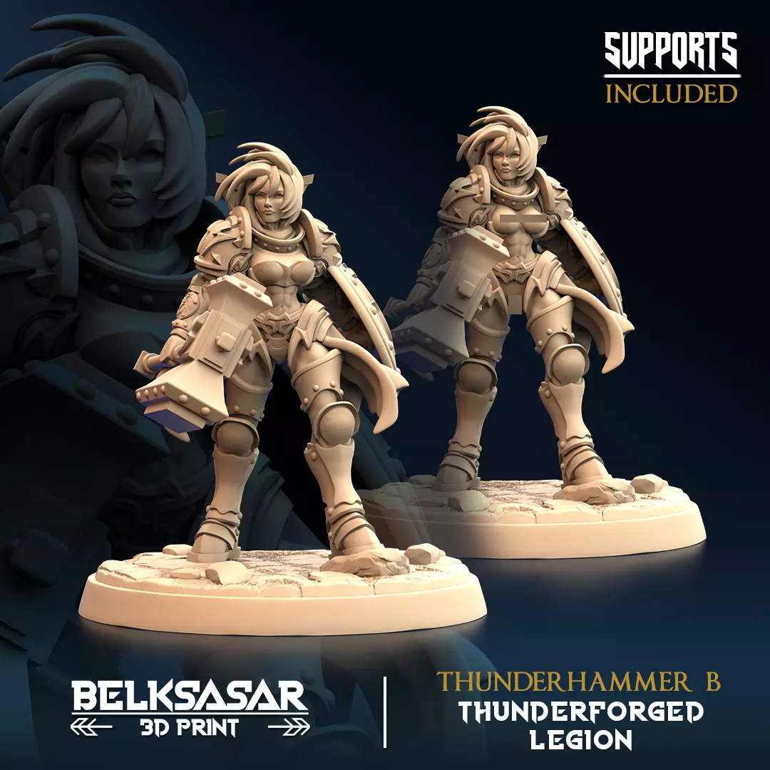 Thunderhammer Nude and Normal Set x6 3D print model_2