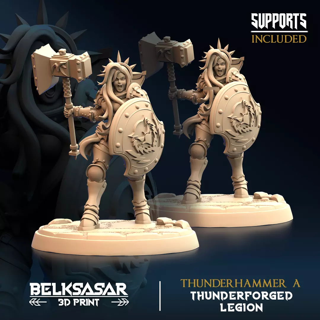 Thunderhammer Nude and Normal Set x6 3D print model_1