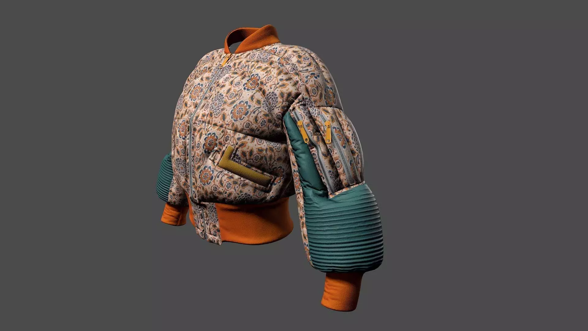 winter coat Low-poly 3D model_1
