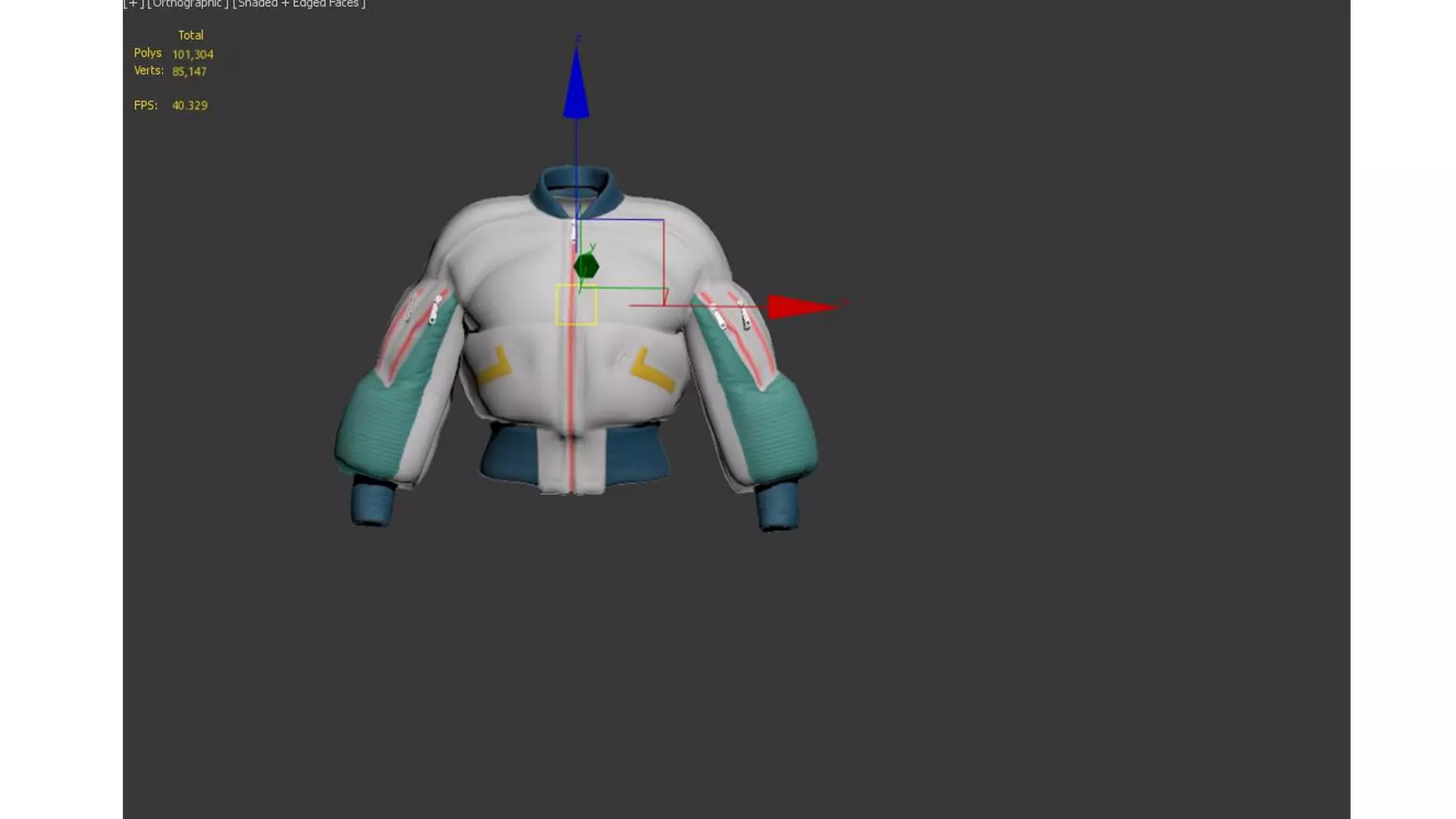 winter coat Low-poly 3D model_7