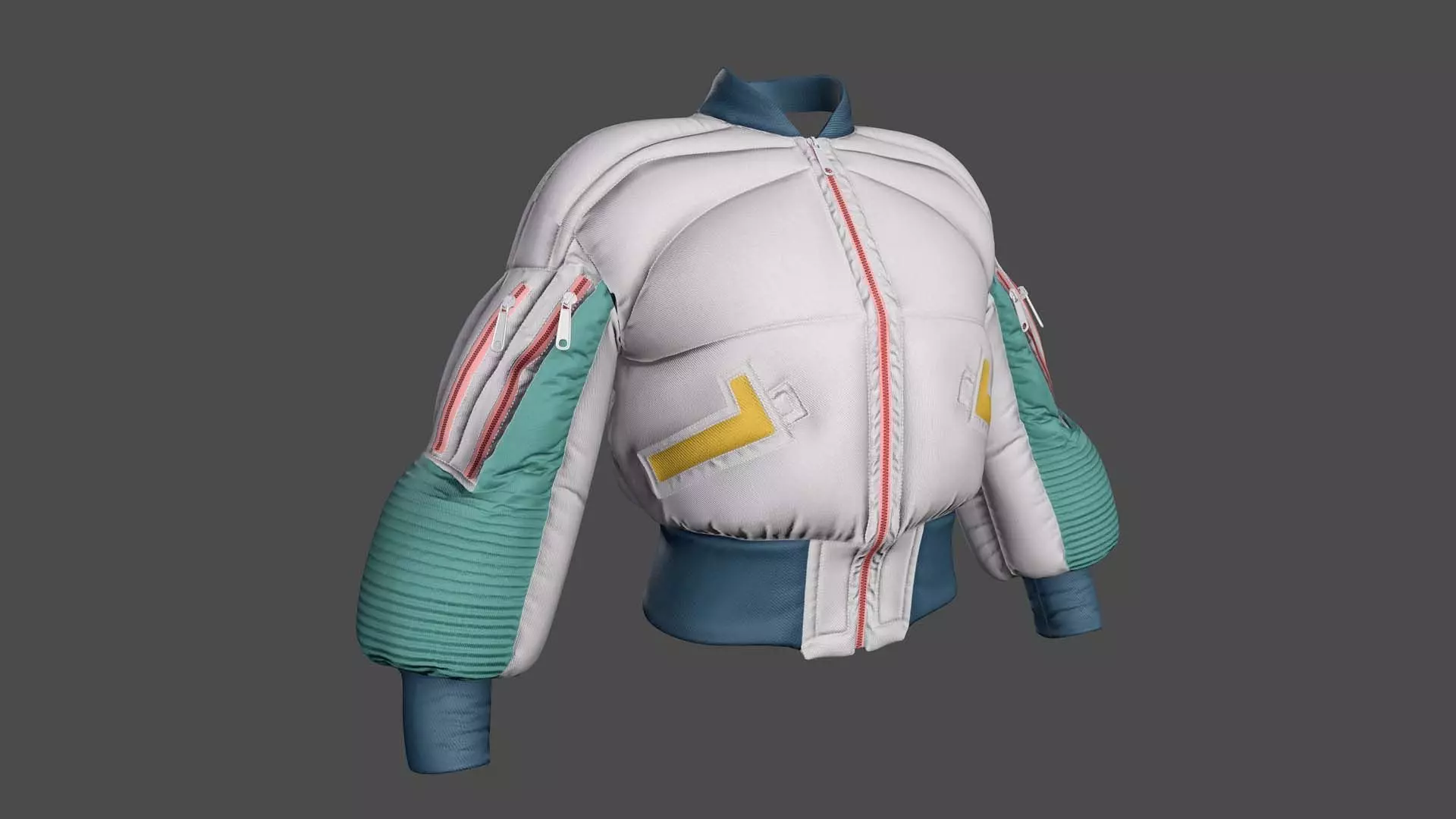 winter coat Low-poly 3D model_5
