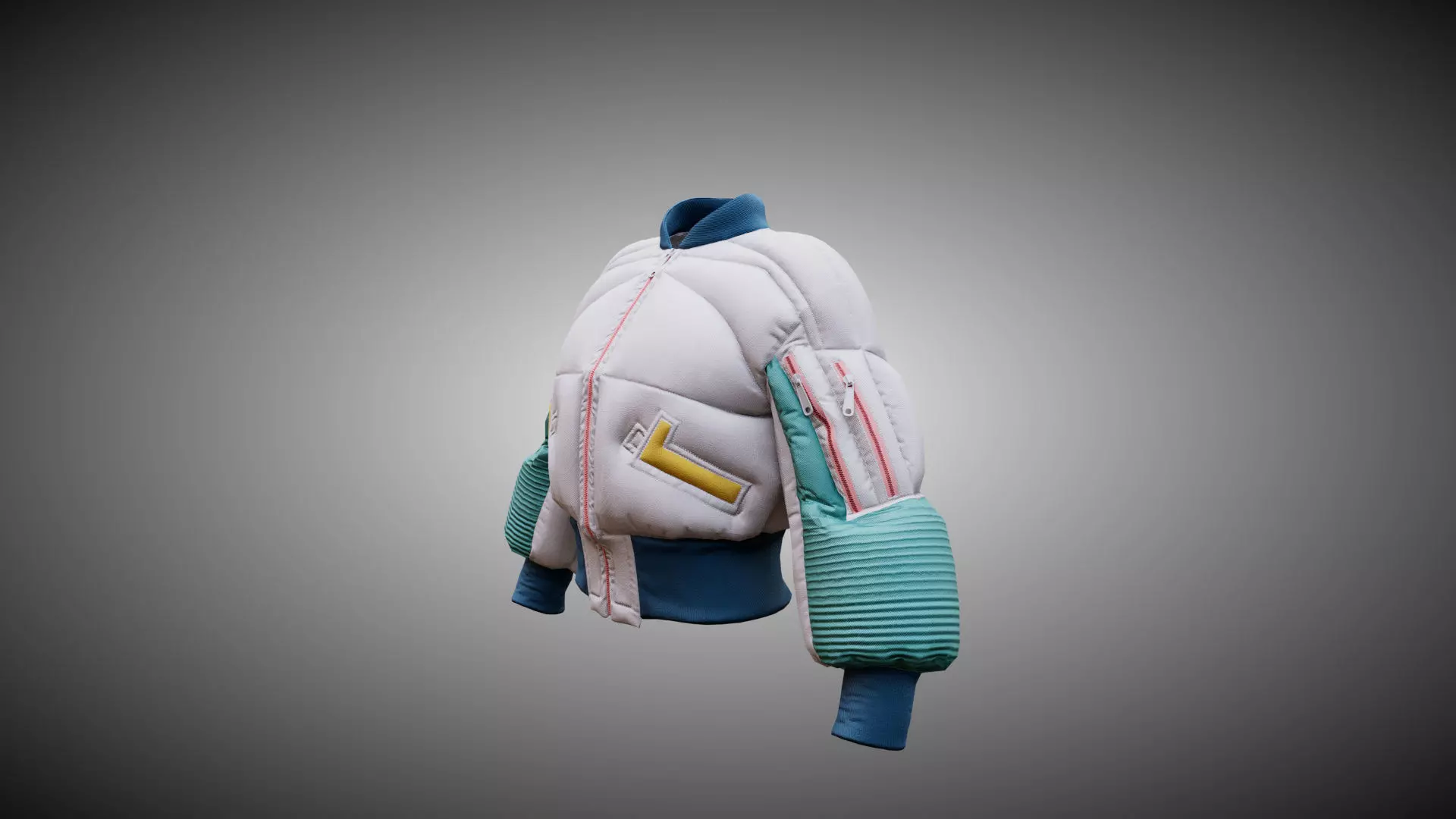 winter coat Low-poly 3D model_6