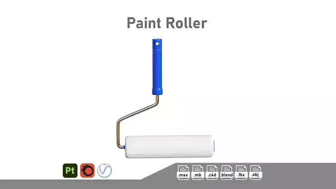 Paint Roller Low-poly 3D model