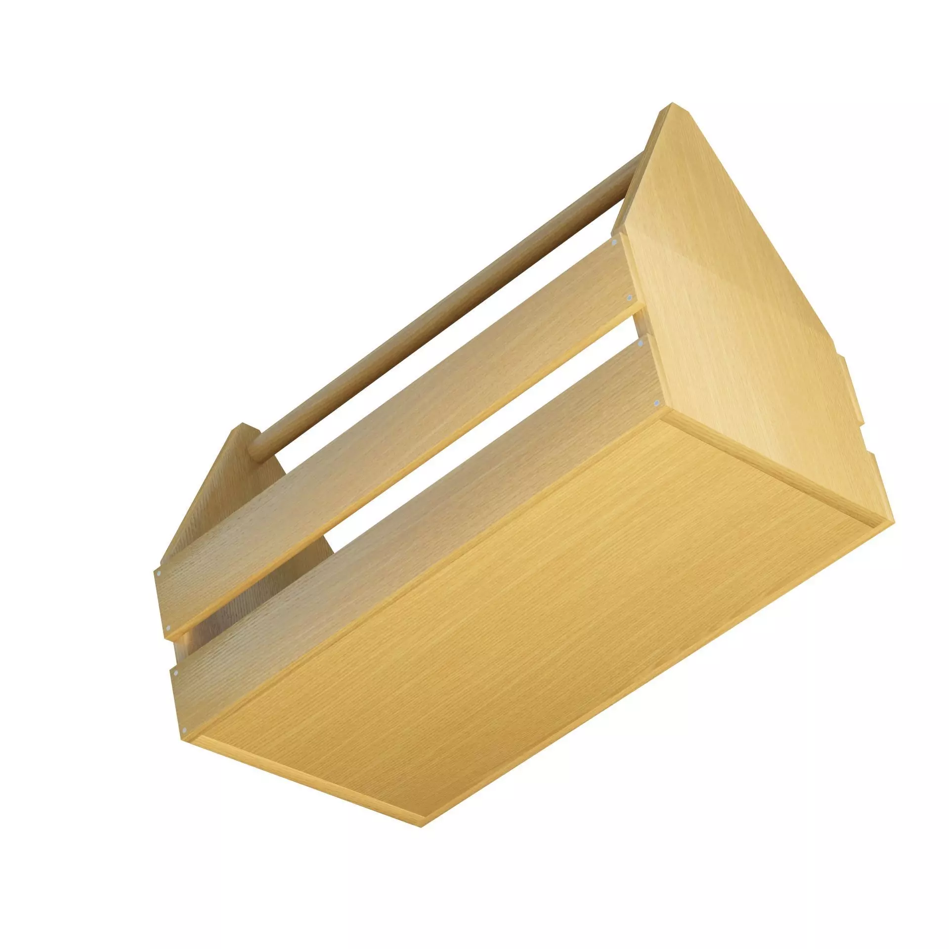 Wooden Toolbox Low-poly 3D model_8