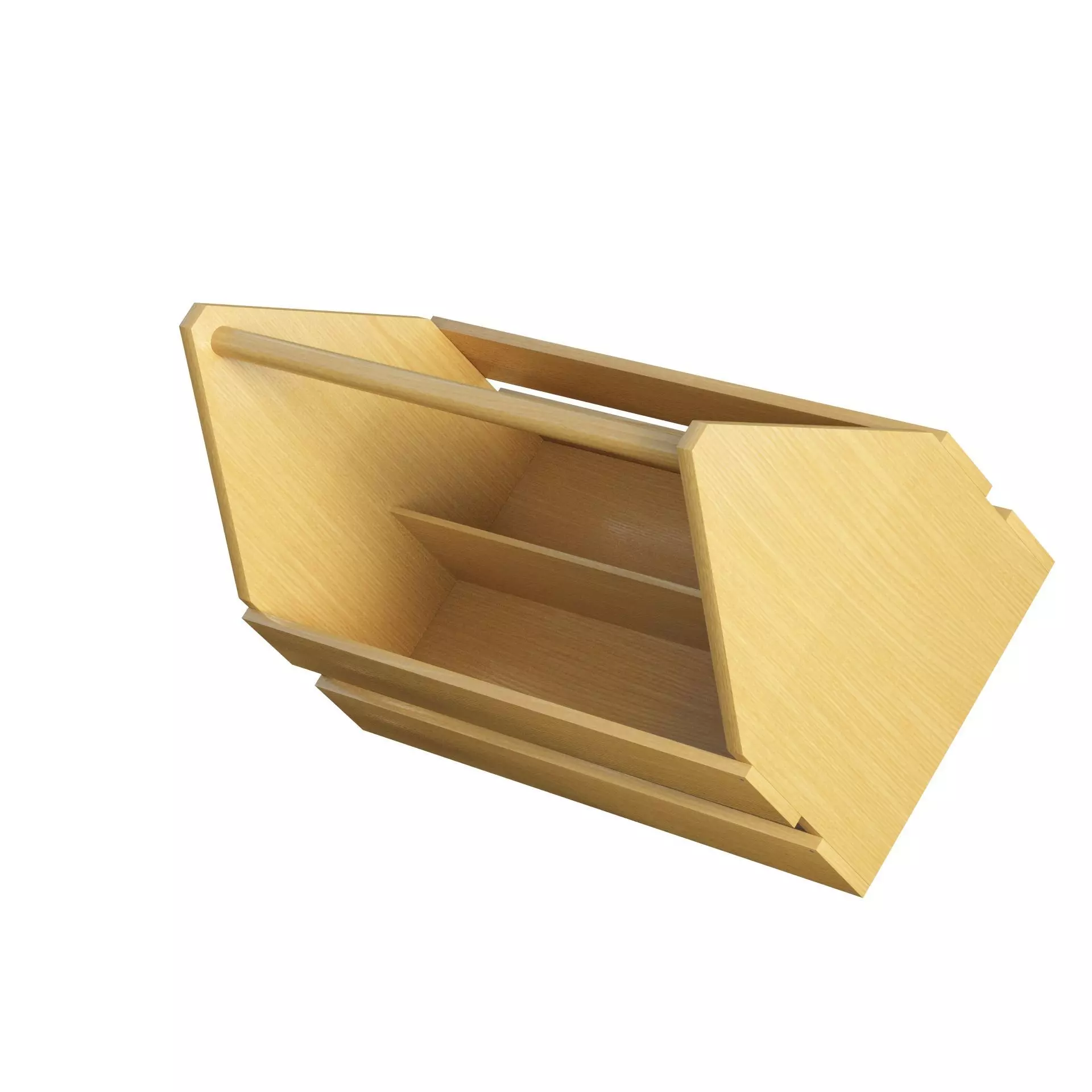 Wooden Toolbox Low-poly 3D model_7