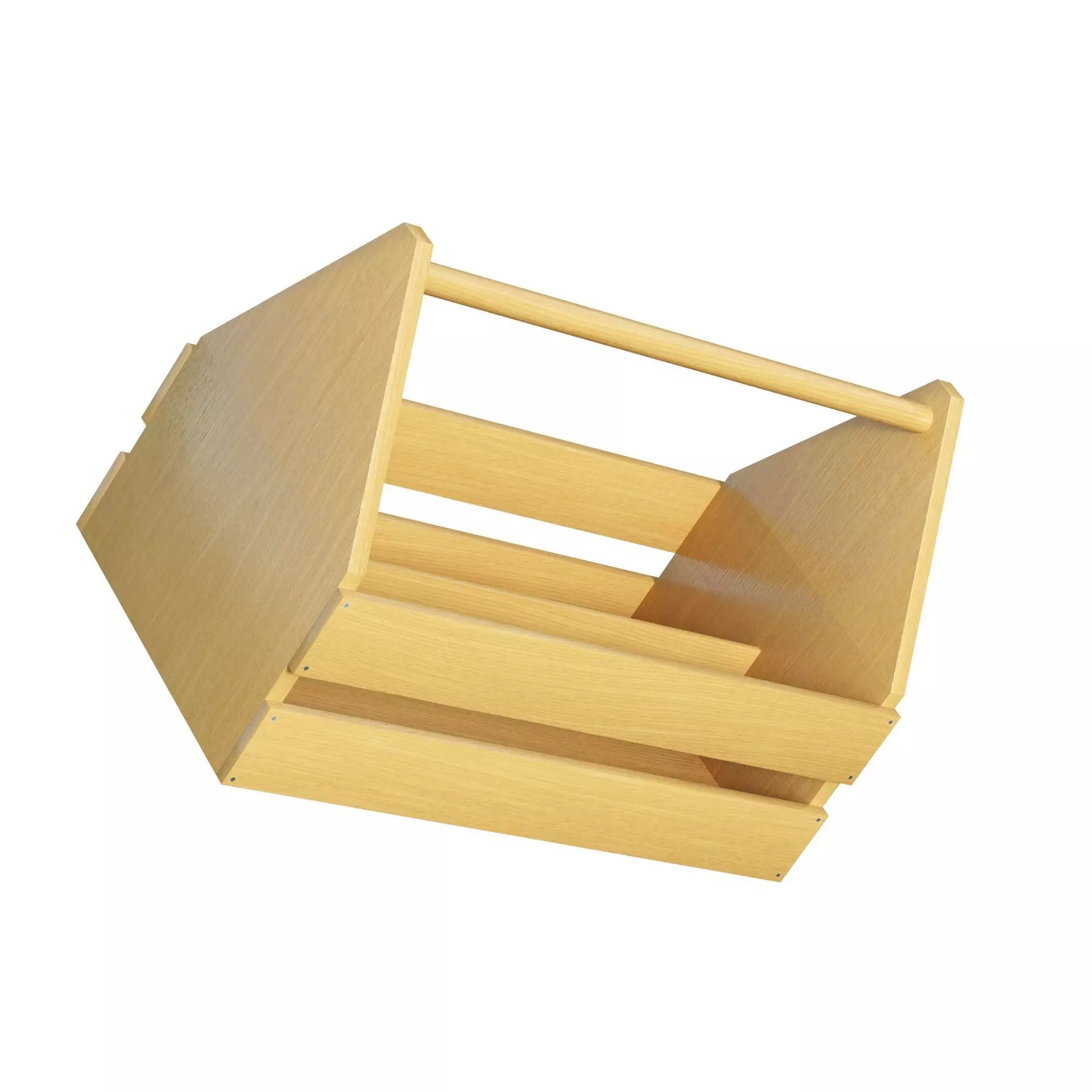 Wooden Toolbox Low-poly 3D model_6