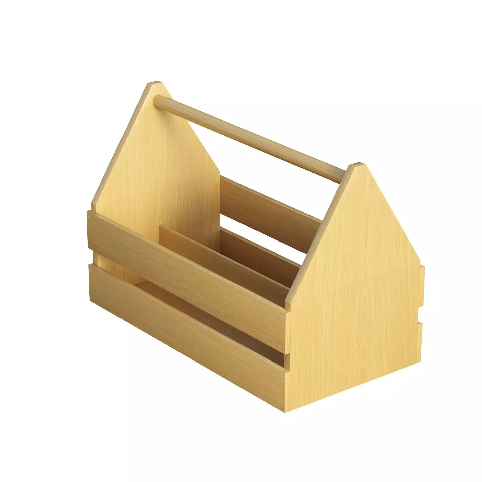 Wooden Toolbox Low-poly 3D model_1