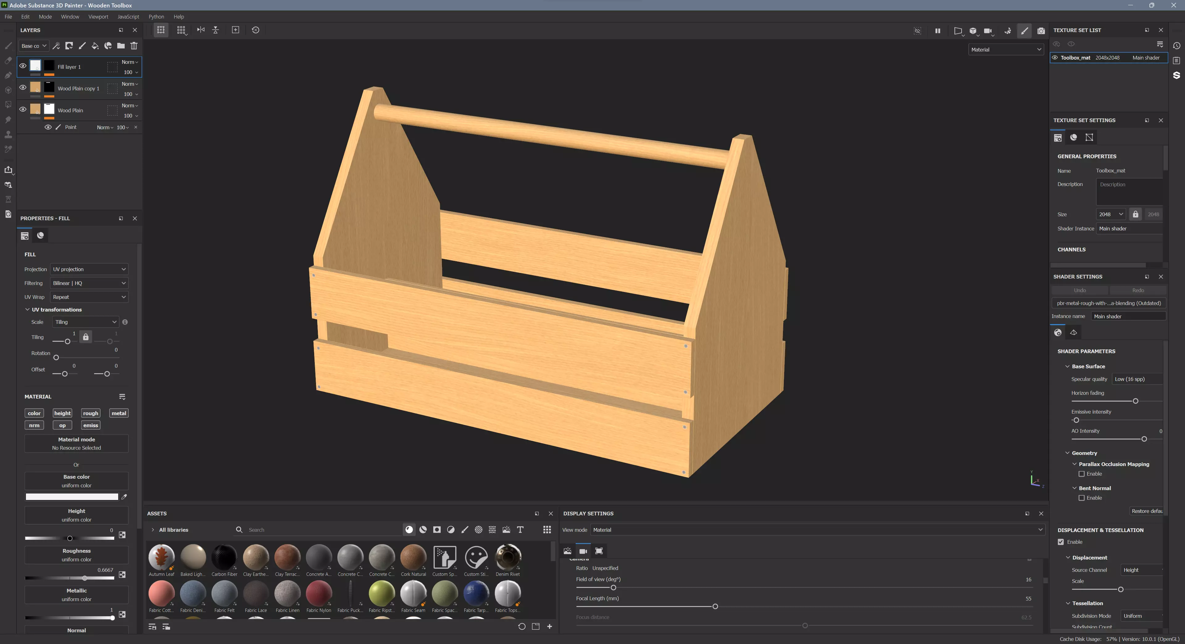 Wooden Toolbox Low-poly 3D model_12