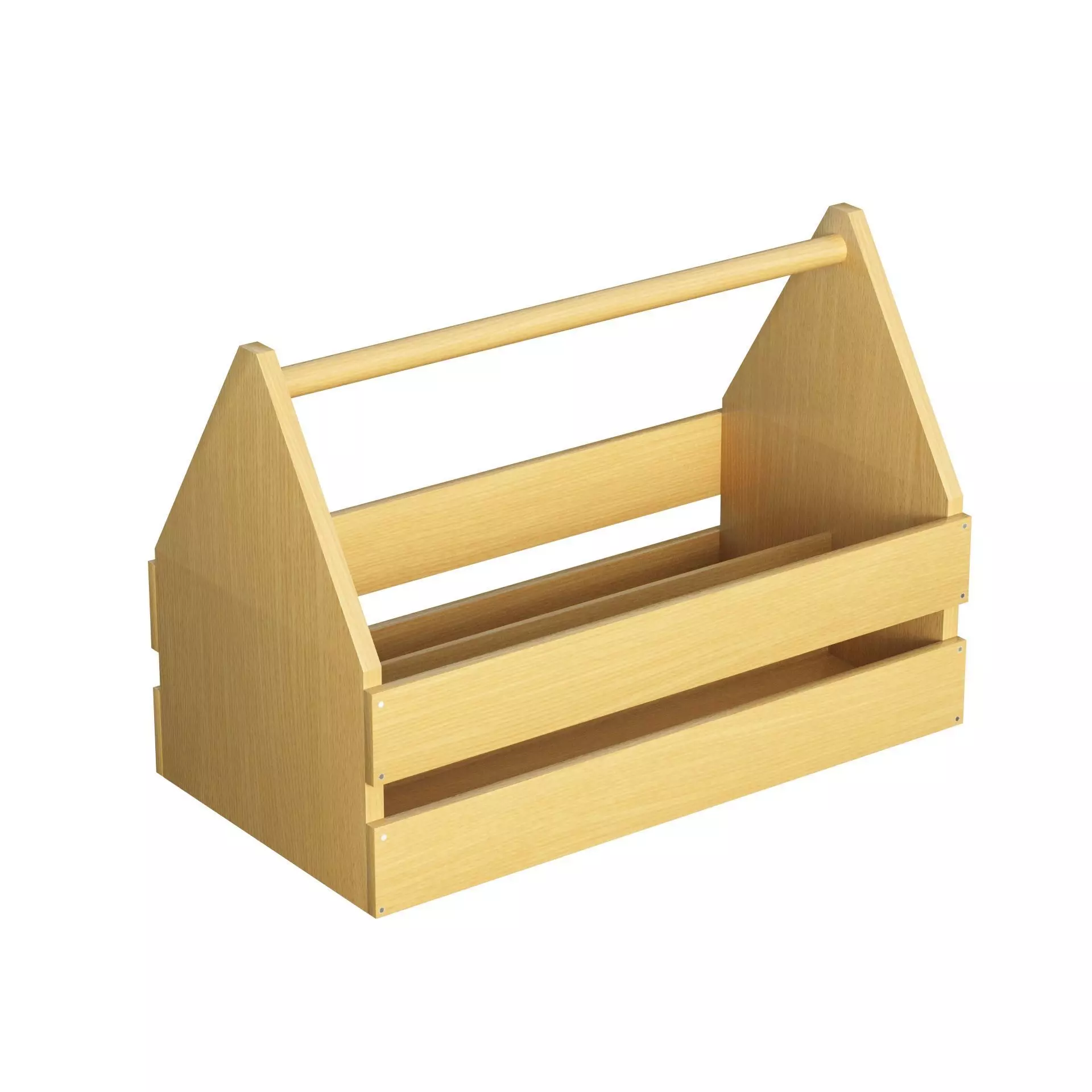 Wooden Toolbox Low-poly 3D model_3